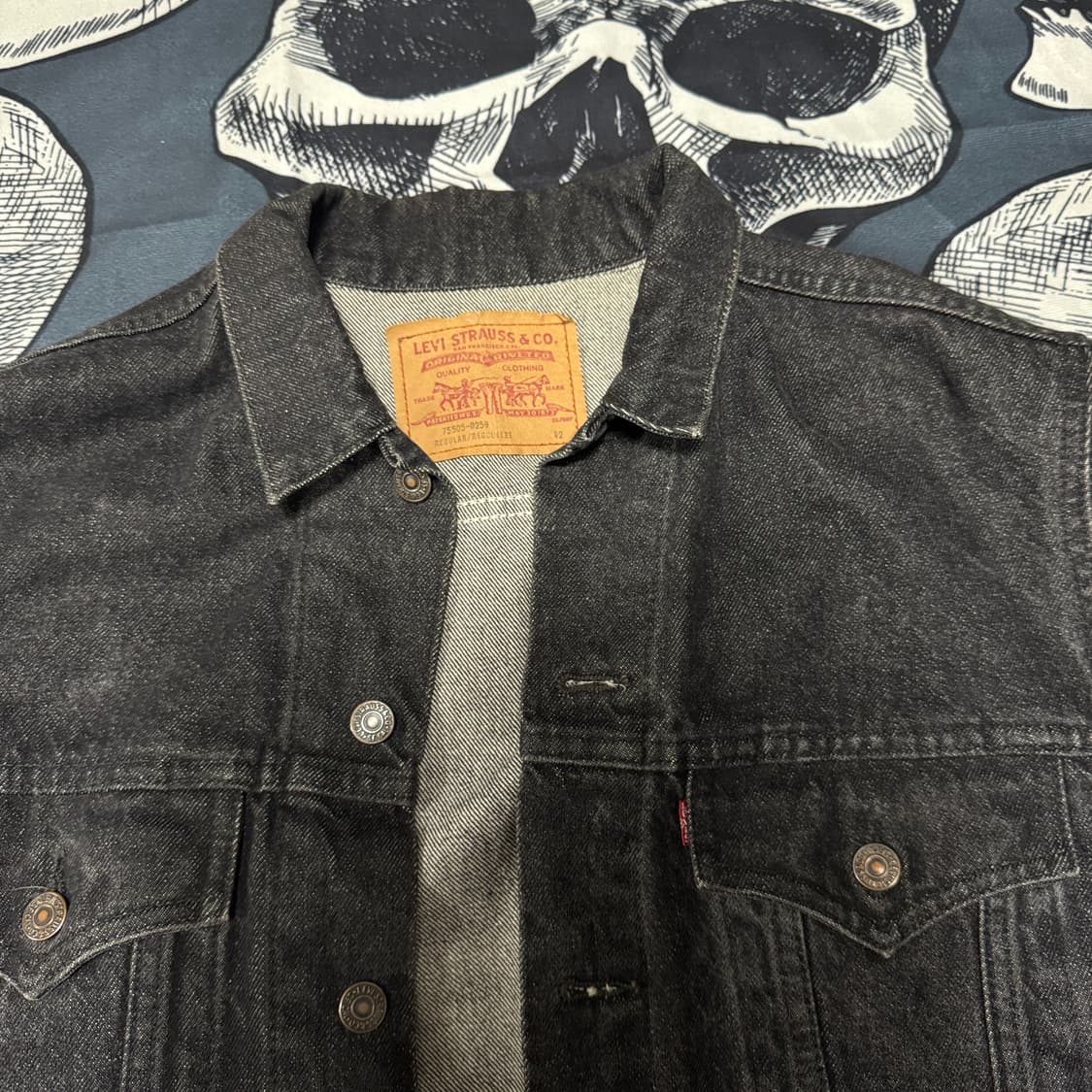 리바이스 80s 흑청데님자켓 레귤러 42 L사이즈 상품이미지4