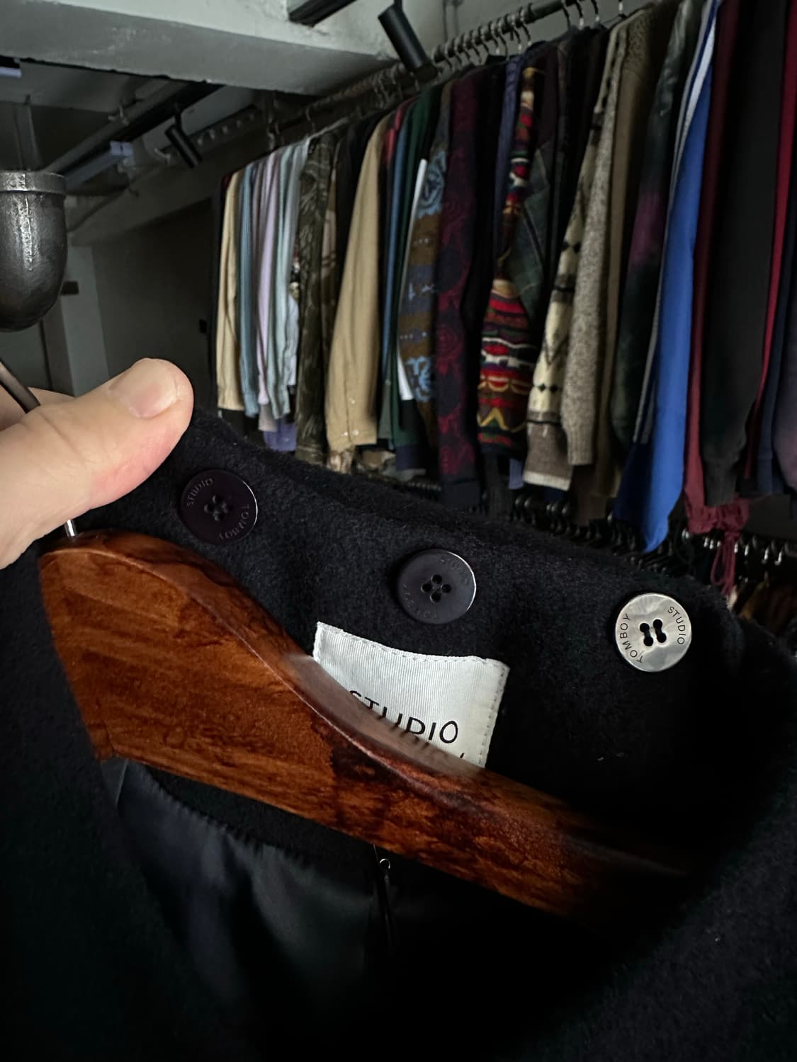 스튜디오 톰보이 울 혼방 코트 블랙 F[오버사이즈] 상품이미지4