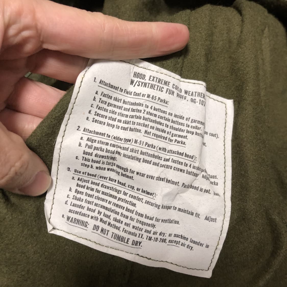 (ONE SIZE) 미군 US ARMY M-65 개파카 피시테일 후드 상품이미지3
