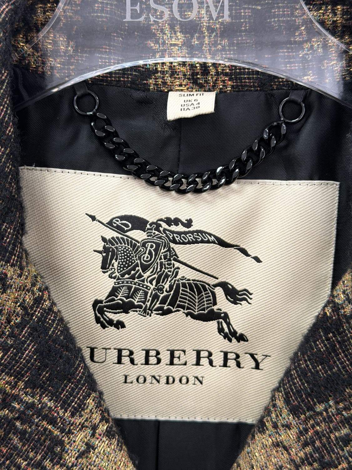 버버리 런던 골드 메탈릭 트위드 코트 상품이미지7