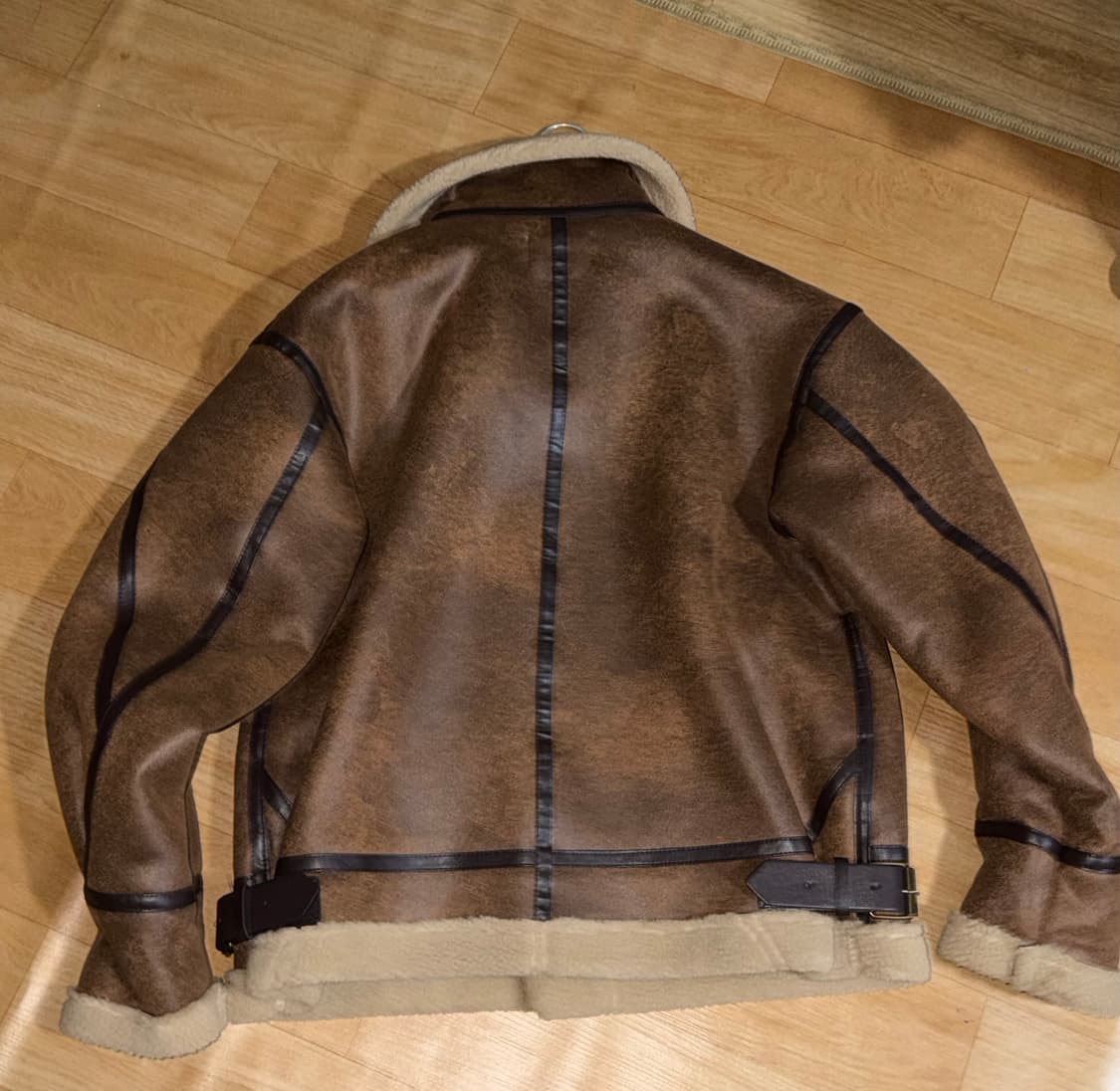 레더 쉐르파 무스탕 자켓 더그린랩 상품이미지6