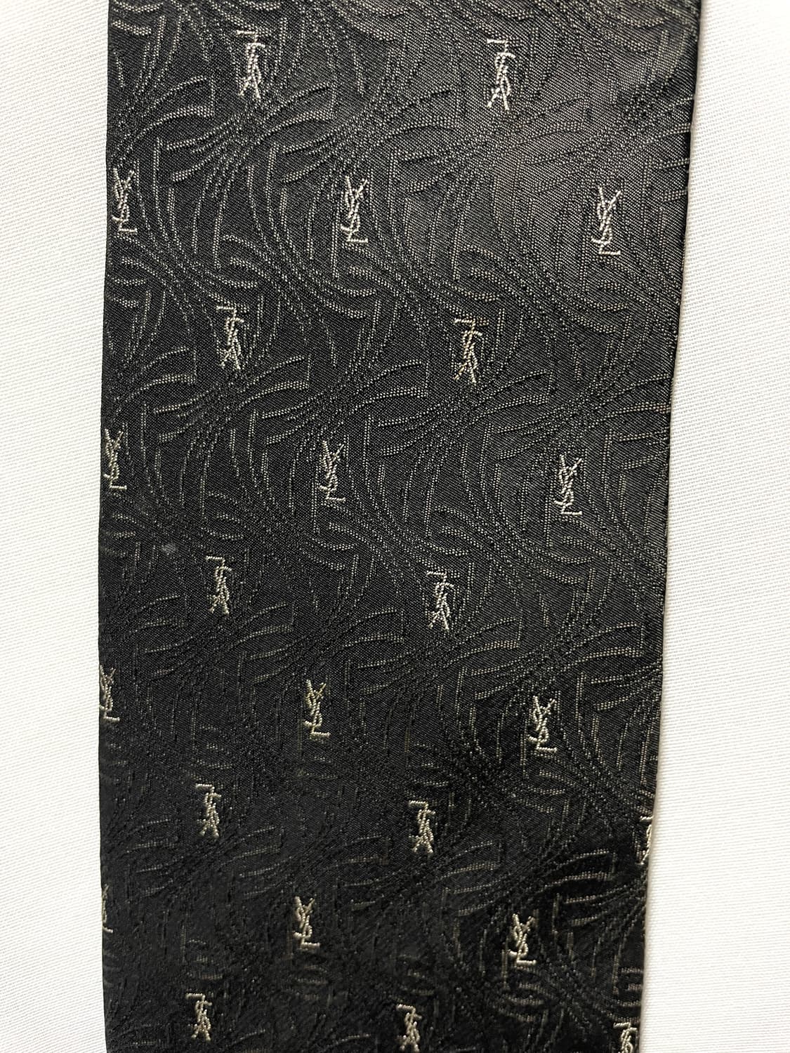 YSL 입생로랑 정품 명품 시그니처 모노그램 실크 넥타이 _ 딥브라운 상품이미지4