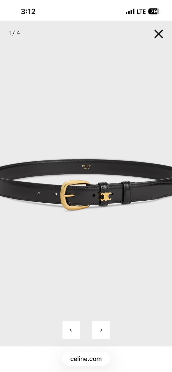 (w)셀린느 트리융프 블랙 가죽 벨트(25mm/90) 상품이미지1