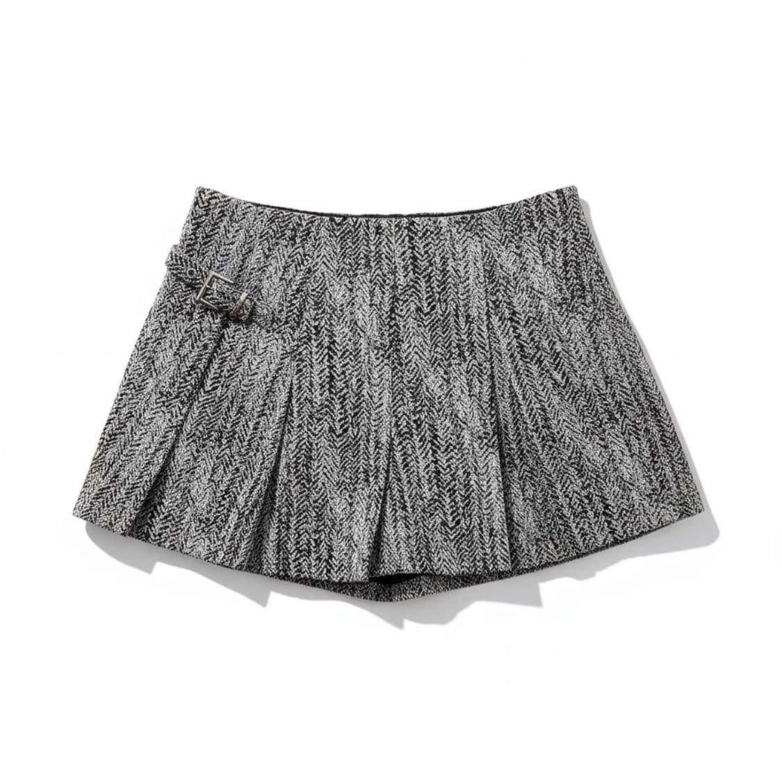 GANNI 헤링본 플리츠 미니스커트 상품이미지1