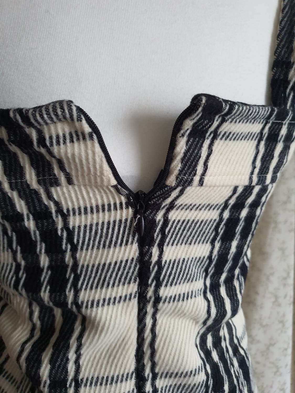 [빈티지] 체크무늬 멜빵 미니 원피스 44 상품이미지5