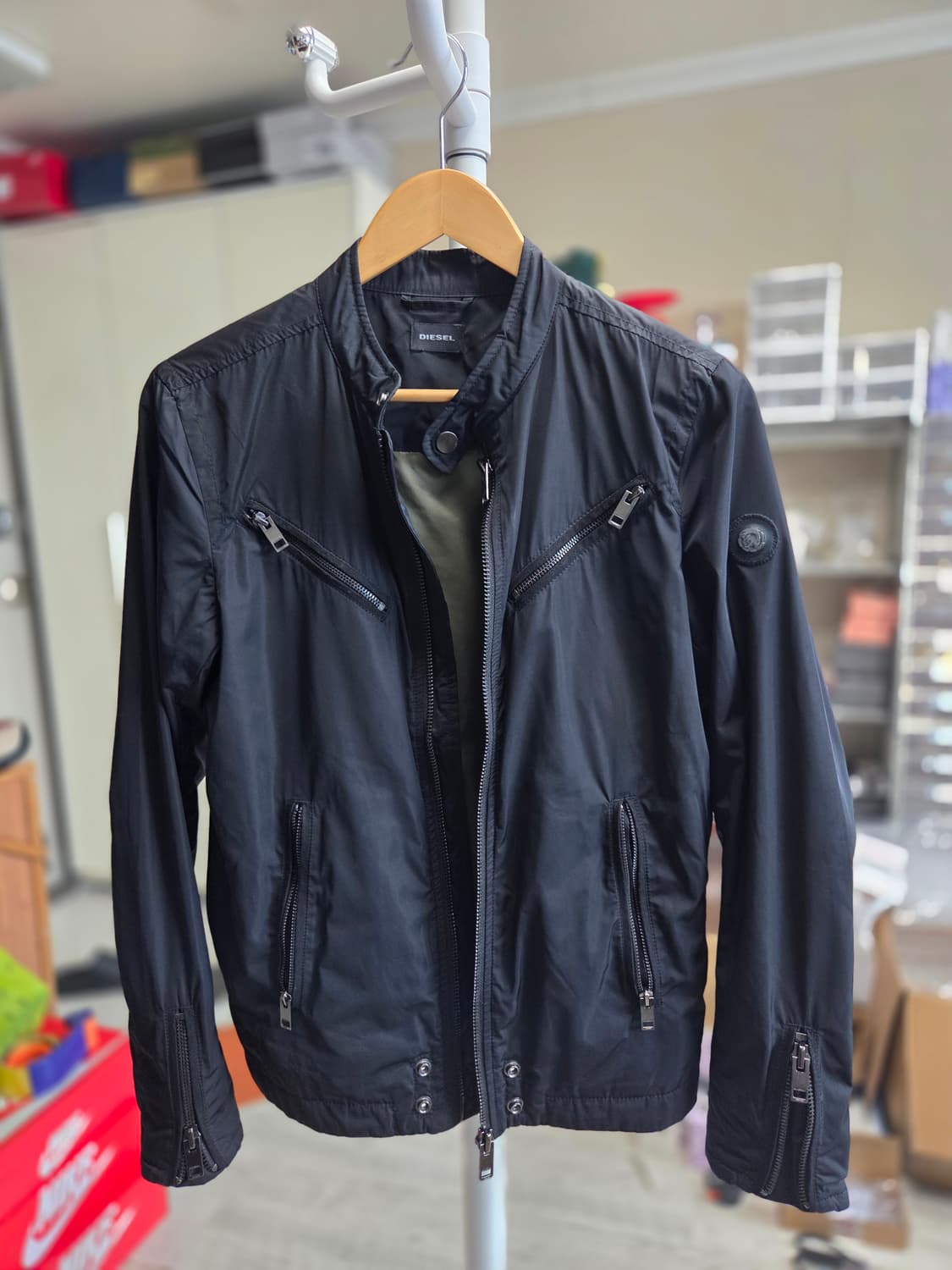 디젤 멀티포켓 바이커 자켓  블랙 봄버 자켓 A급 상품이미지1