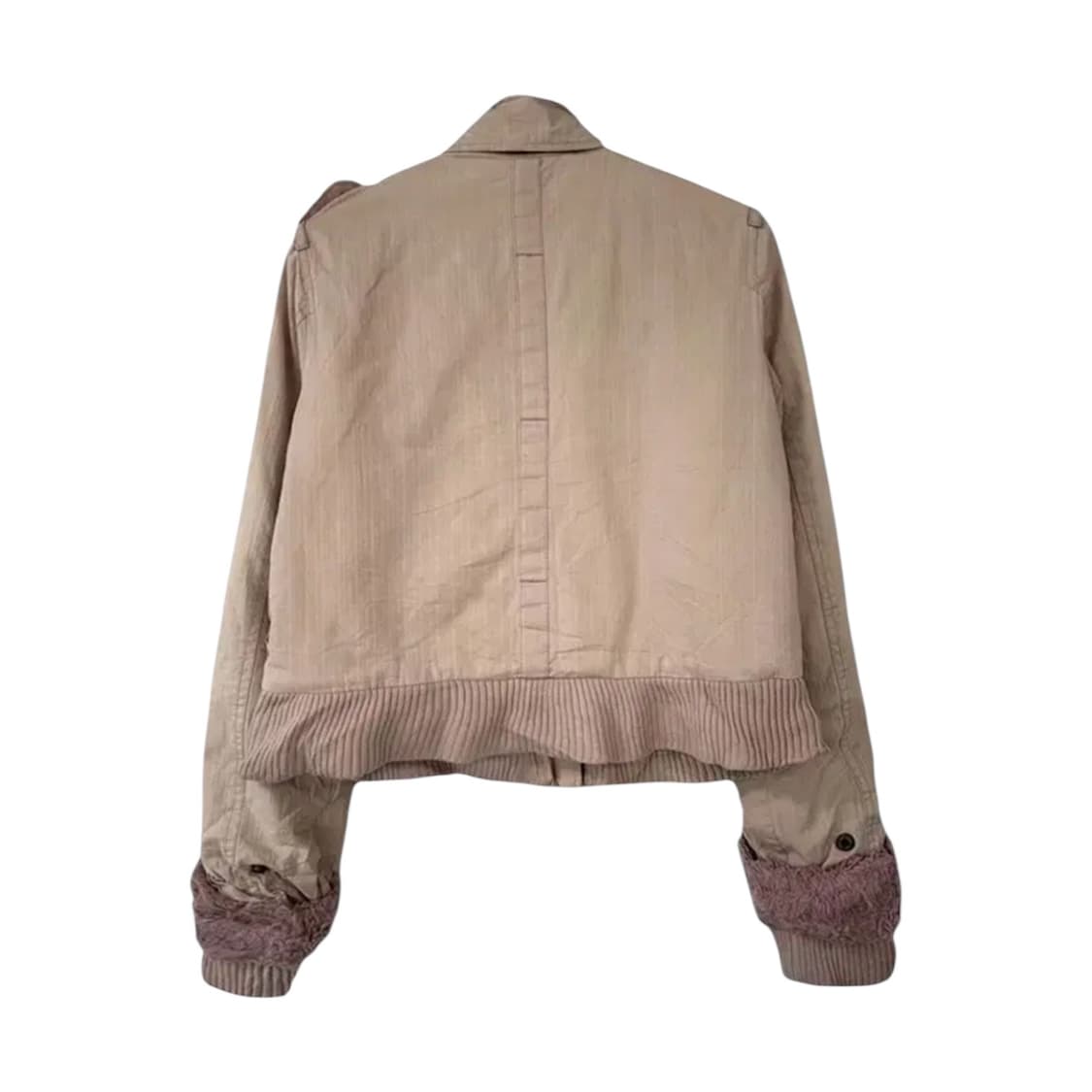 Beige Cropped Cotton Jacket 상품이미지2