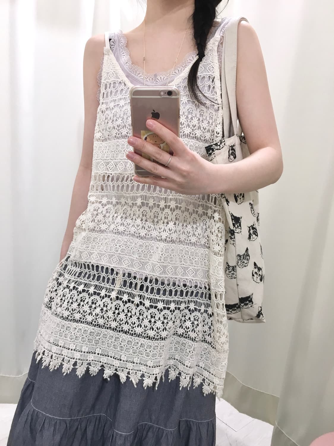 hippie crochet sleeveless 상품이미지3