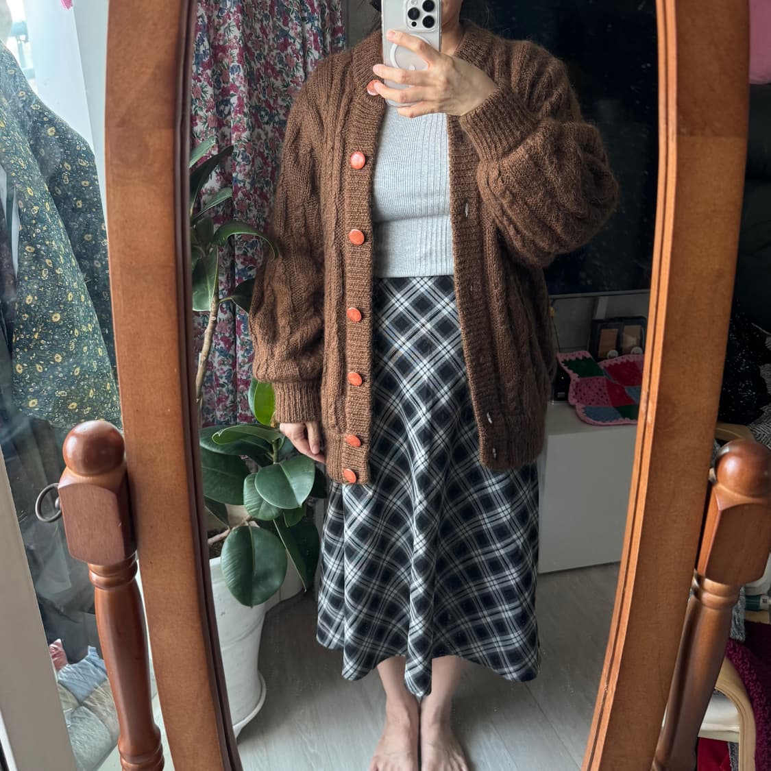 퀄좋은 브라운 빈티지 니트가디건 상품이미지7