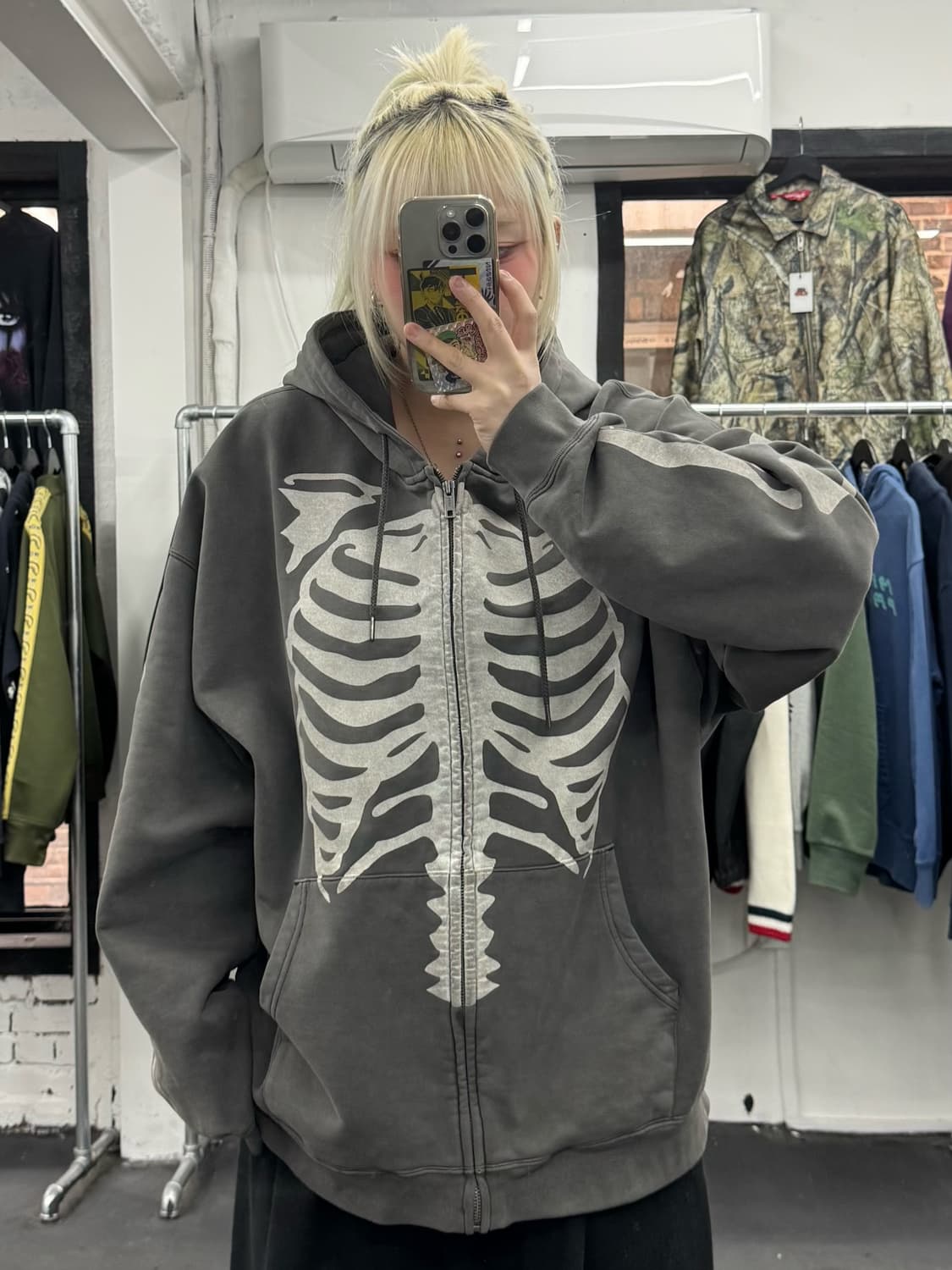 밴슨 레더 50th 본 후드집업 상품이미지2