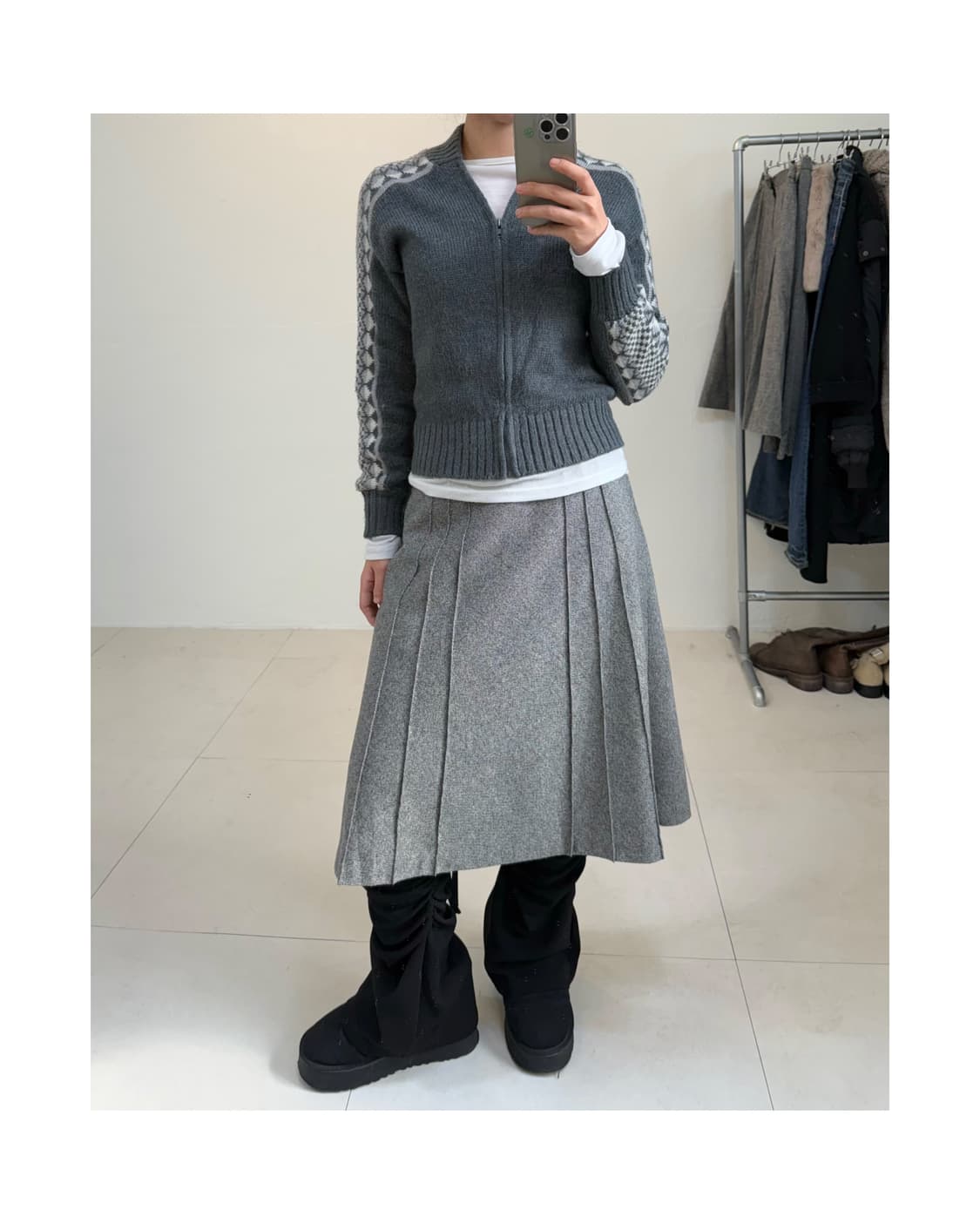 빈티지 니트 집업 상품이미지5