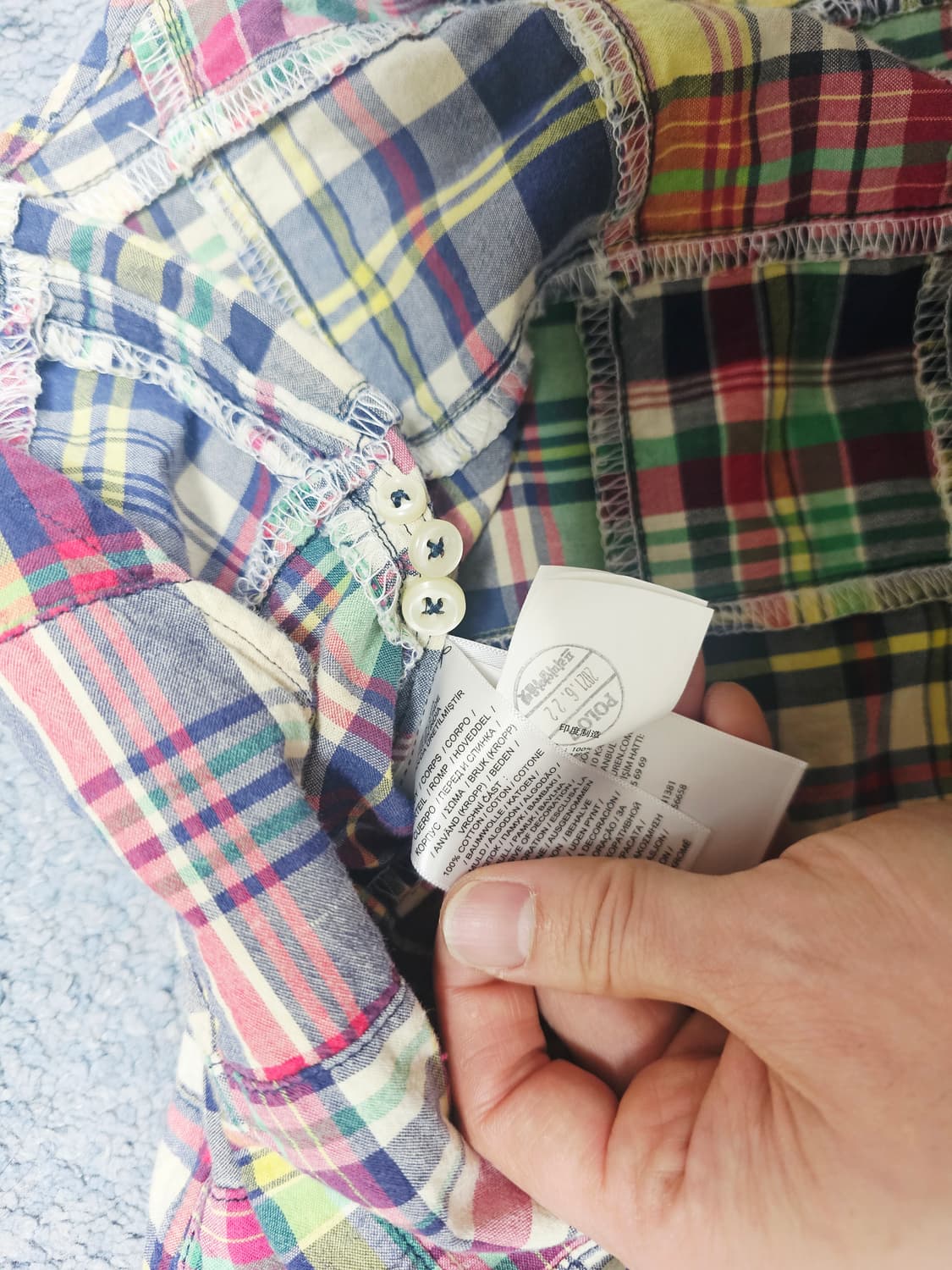 폴로 마드라스 패치워크 셔츠 상품이미지3