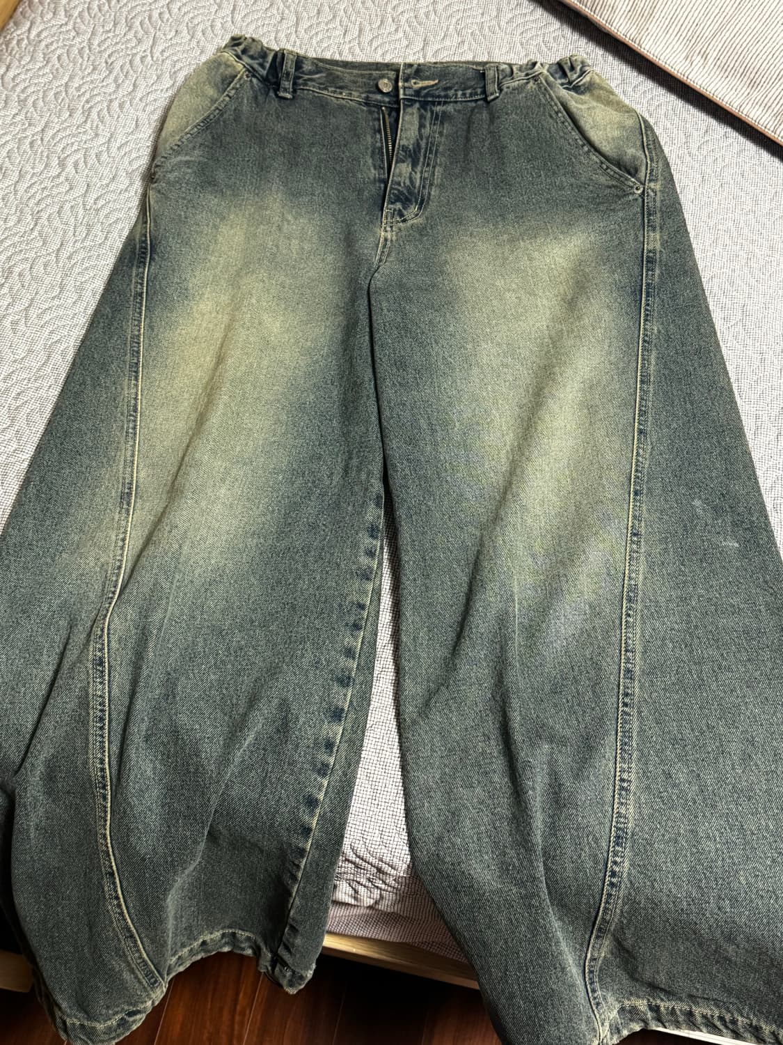 AAKAM Paneled Denim Pants (Blue) 2사이즈 상품이미지3