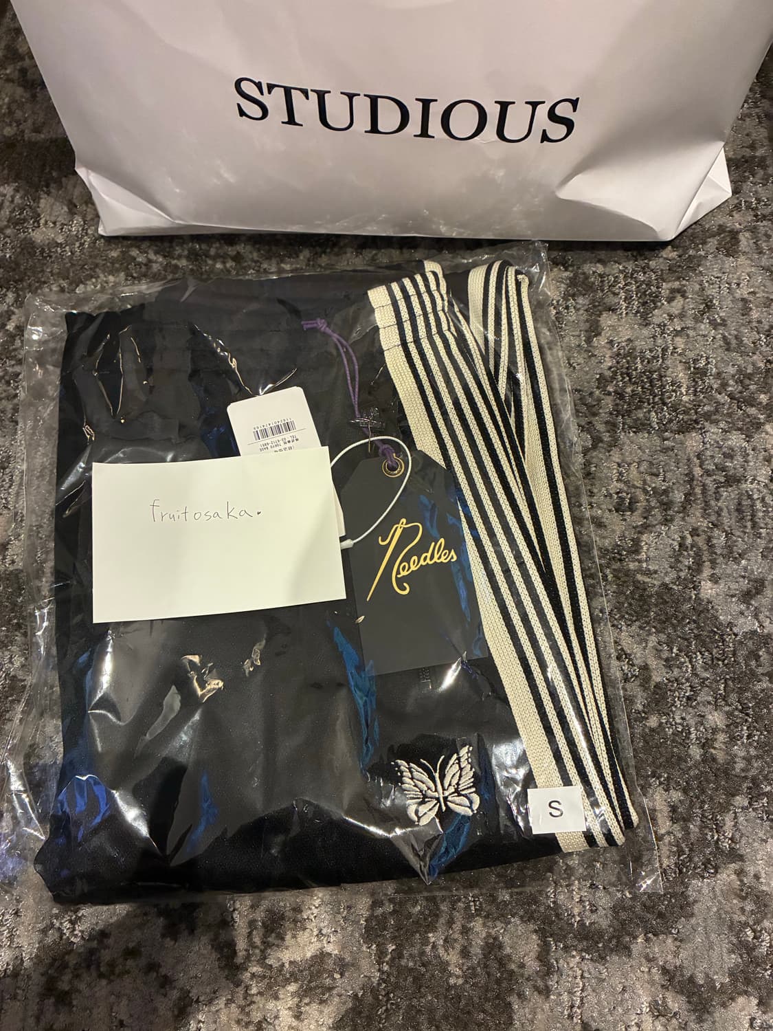 니들스 별주 폴리트랙팬츠 블랙화이트 s 상품이미지2