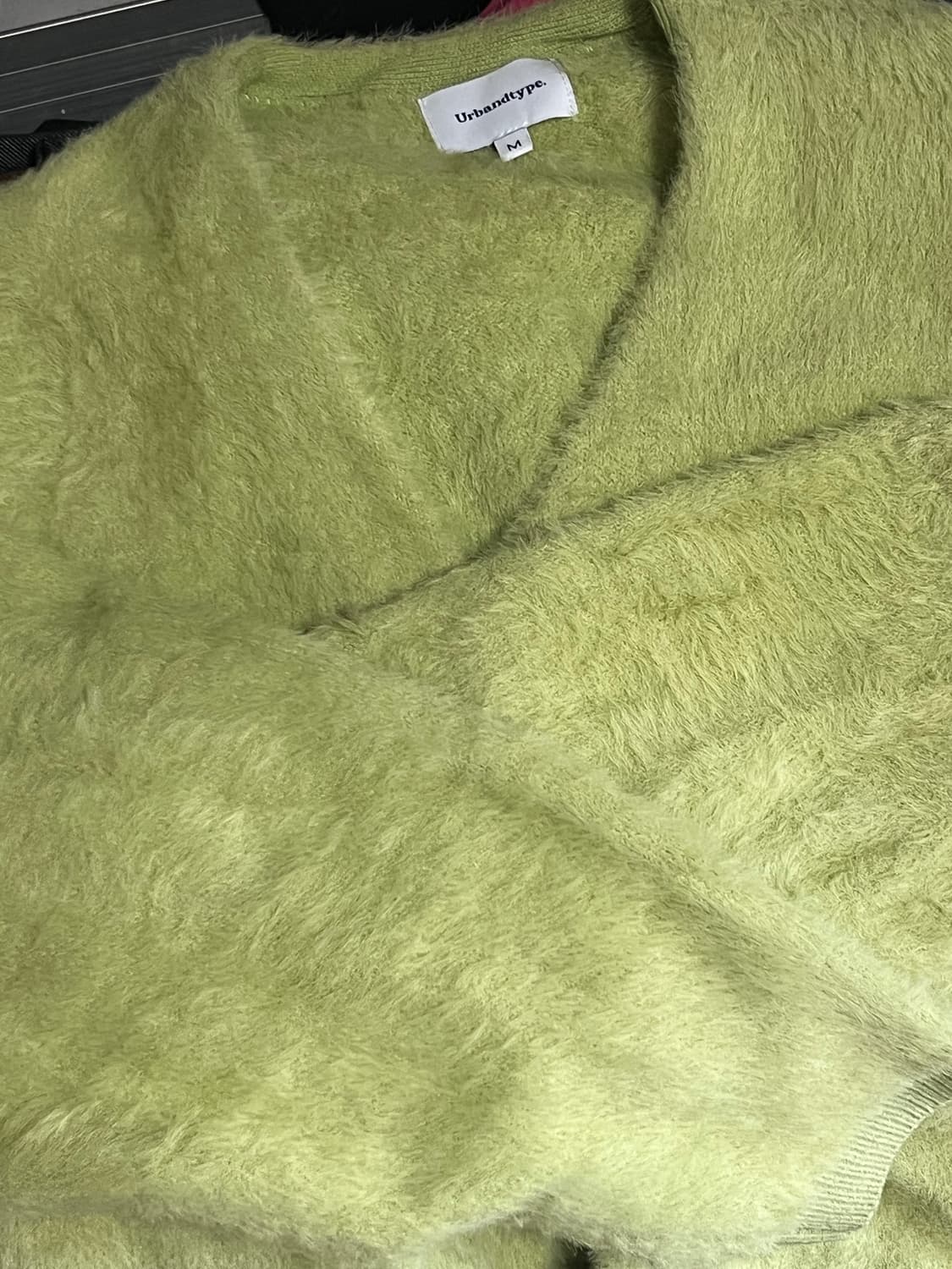어반디타입 모헤어 가디건 연두 M 상품이미지1