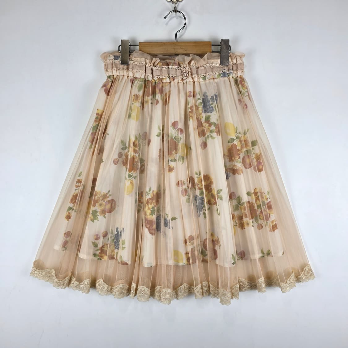 엑시즈팜  플라워 패턴 튤  레이스 스커트 상품이미지4