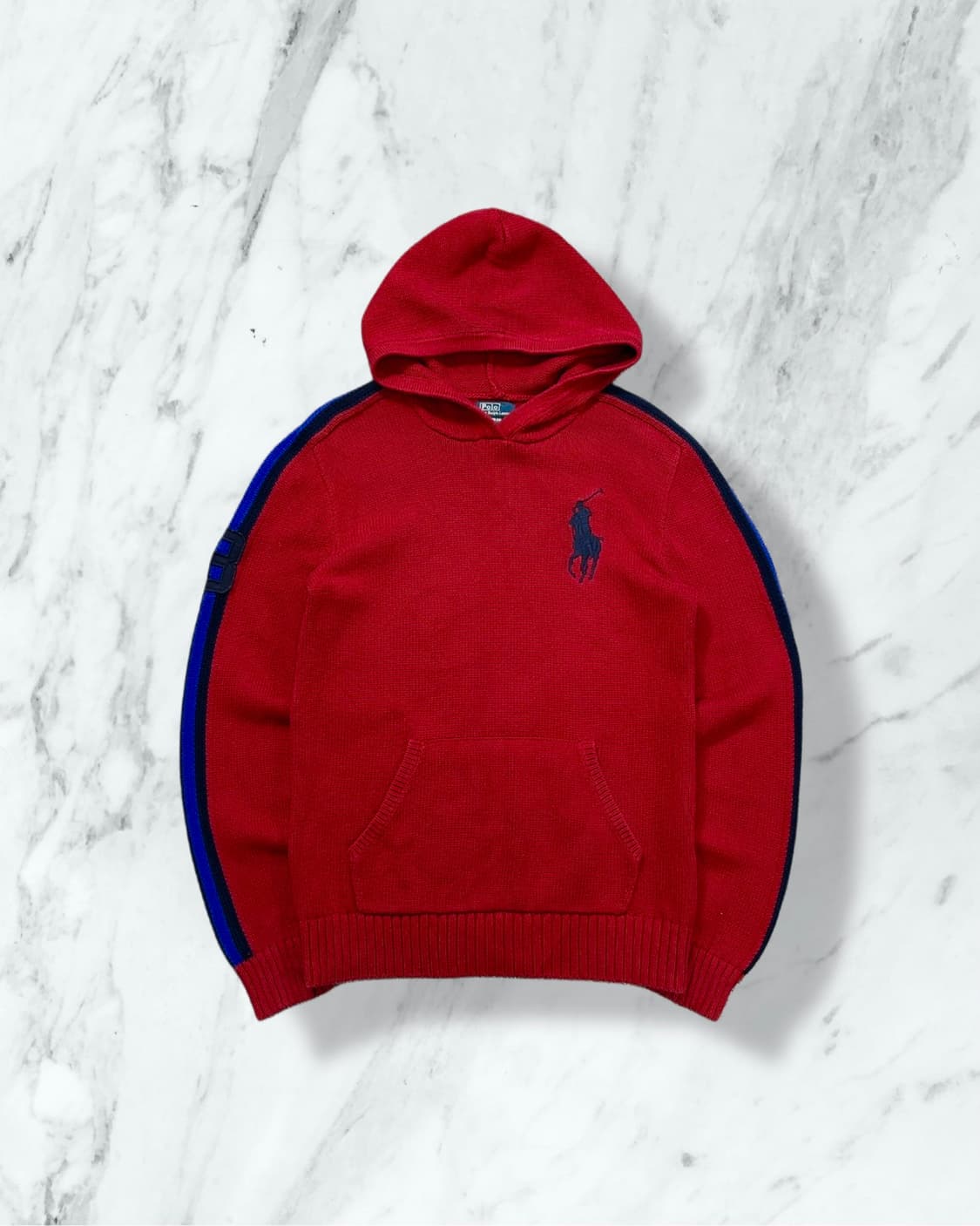 폴로 랄프로렌 빅포니 후드 레드 스웨터  상품이미지1