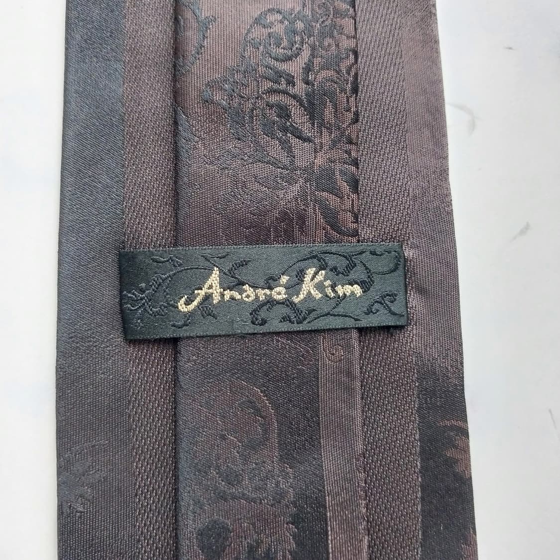 앙드레김 실크 브라운 패턴 넥타이 8.7cm S~A+등급 K2774 상품이미지9
