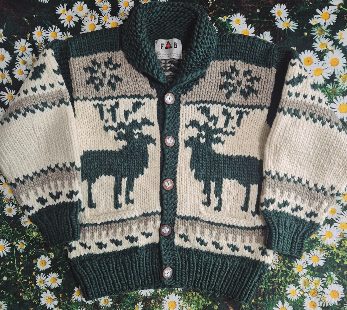 FAB 캐나다 사슴 패턴 헤비울 코위찬 성인 L-XL 상품이미지1