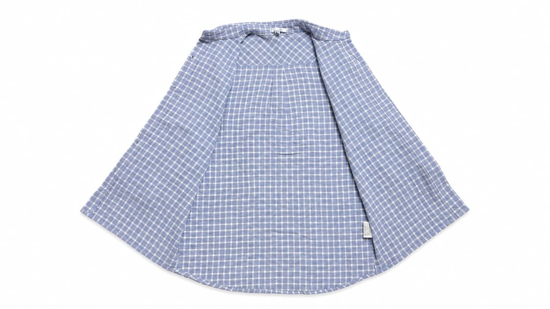 JPN 일본 빈티지 y2k 모리걸 스카이 블루 7부 체크 셔츠 블라우스 상품이미지3