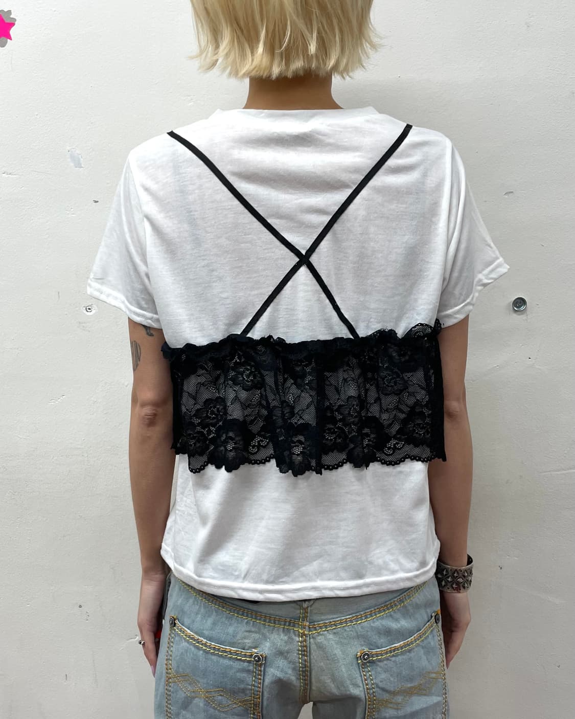 Lace Bra Top T-shirt 상품이미지3