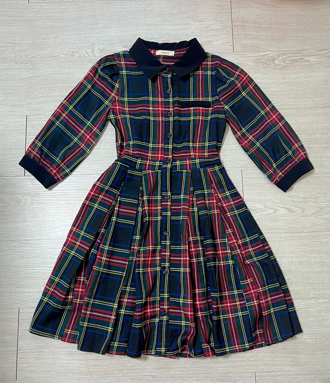 titty&co 체크 플리츠 원피스 상품이미지1