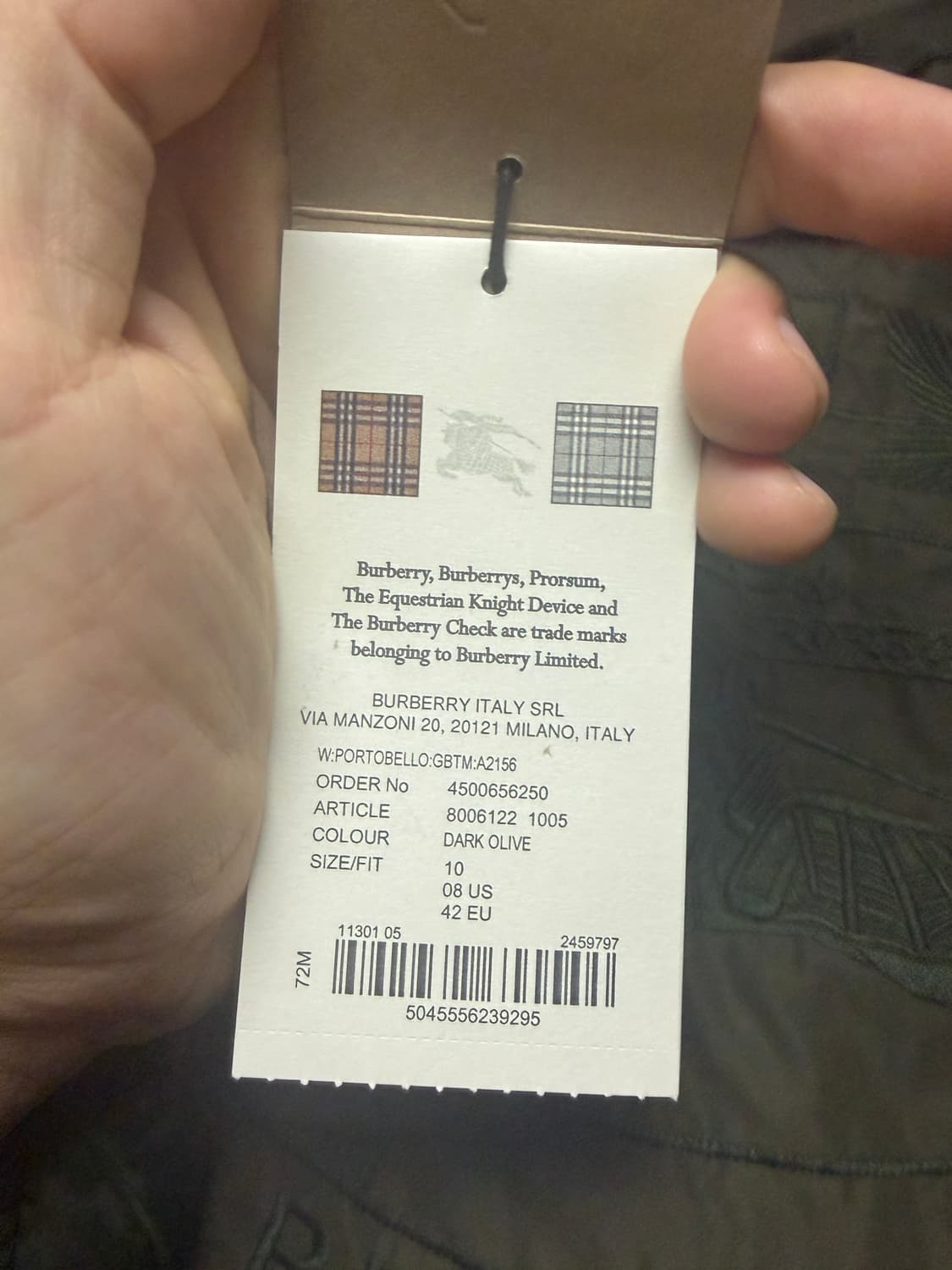 버버리 포토벨로 후드 자켓 다크 올리브 새제품 상품이미지5