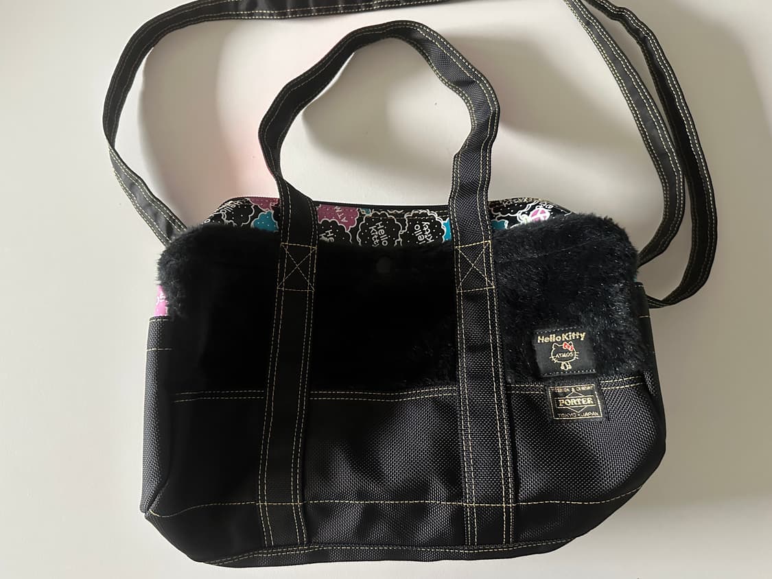 포터 x 아트모스 x 헬로키티 2웨이 보스턴백 블랙 상품이미지1