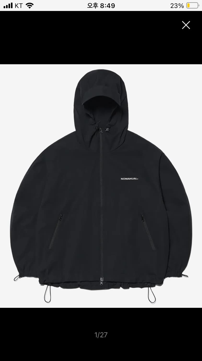 노매뉴얼 penon wind shell-black XL 바람막이 상품이미지1