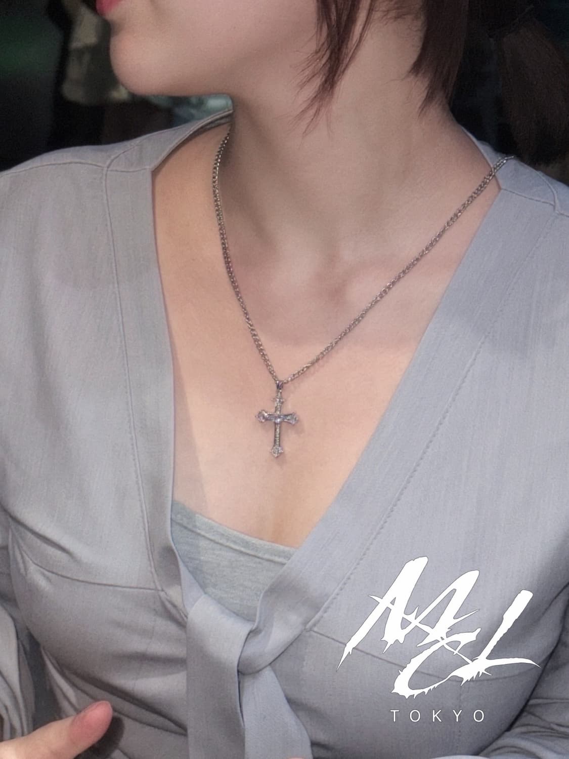 last price cross dia necklace 상품이미지3