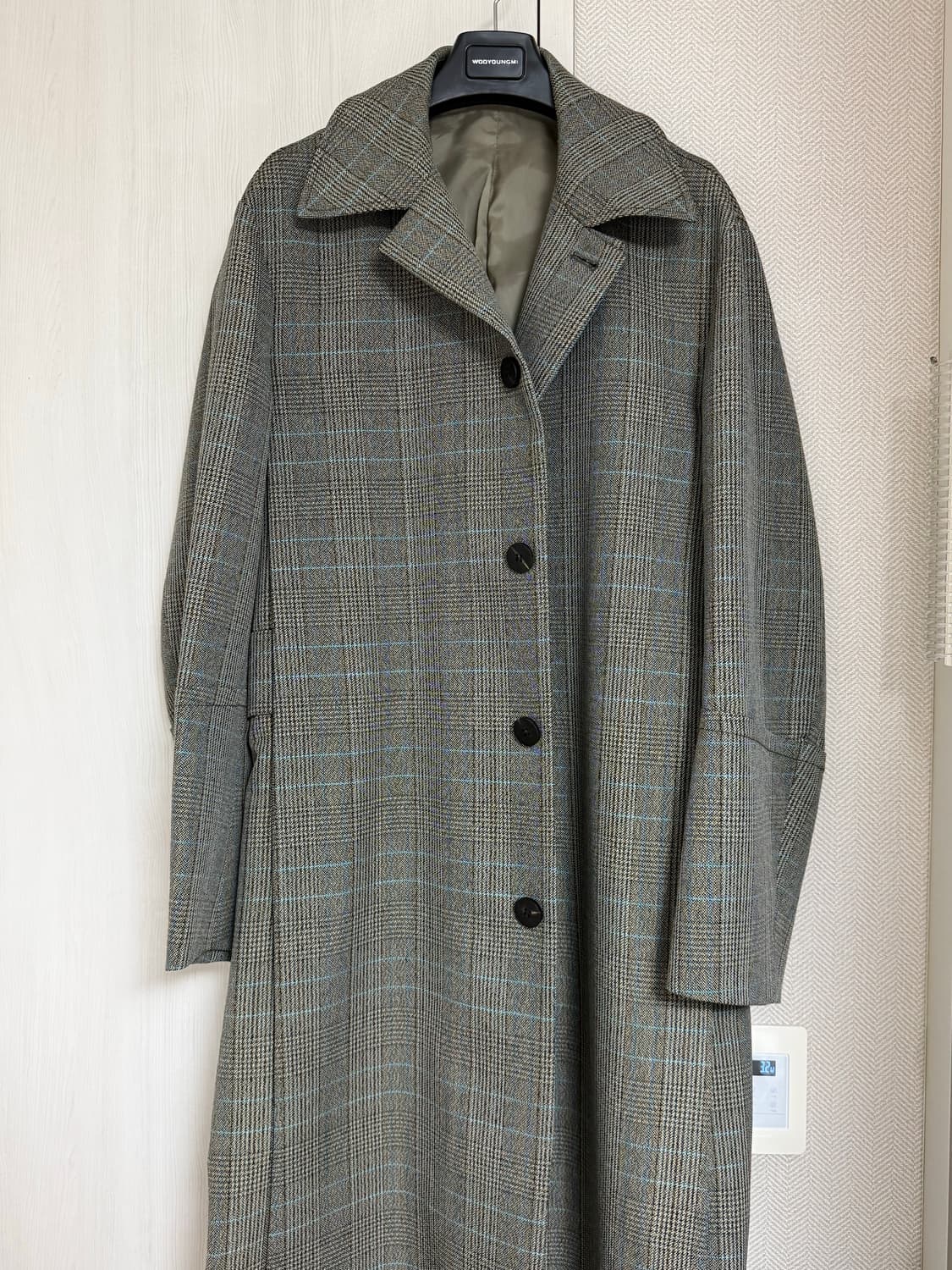 (48) 20ss 우영미 턴업체크 맥코트 상품이미지1