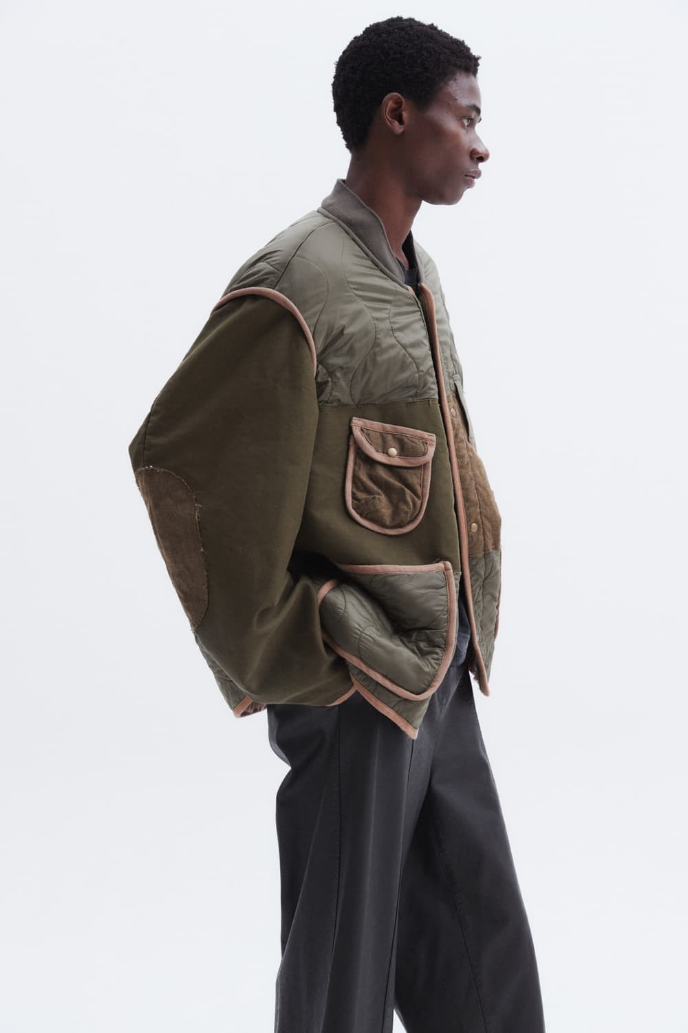 더일마 마크 퀼팅 패치워크 점퍼 M 상품이미지1