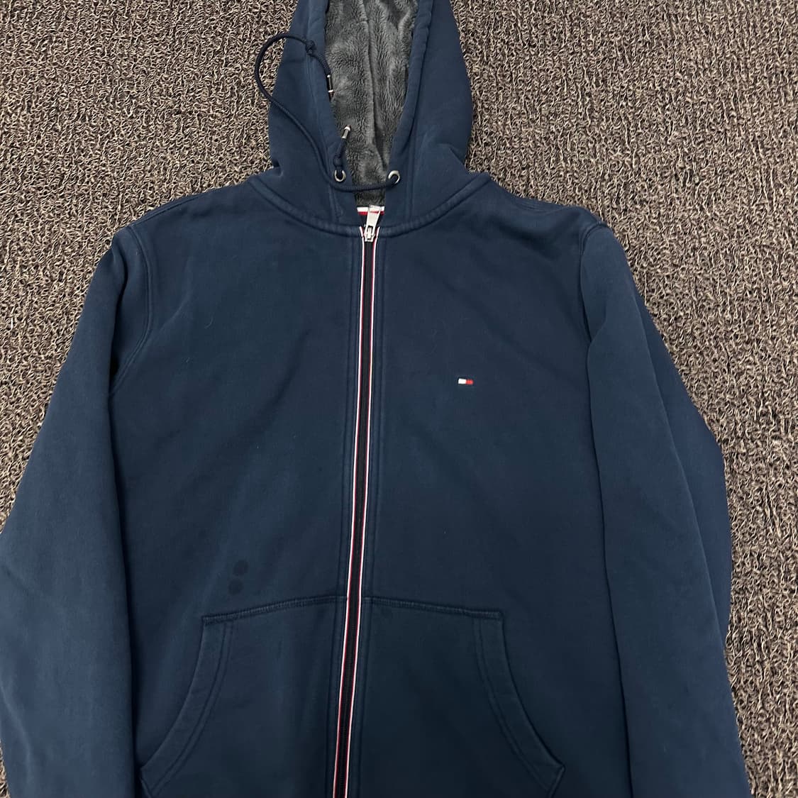 타미힐피거 털 후리스 후드집업 네이비 M 상품이미지2