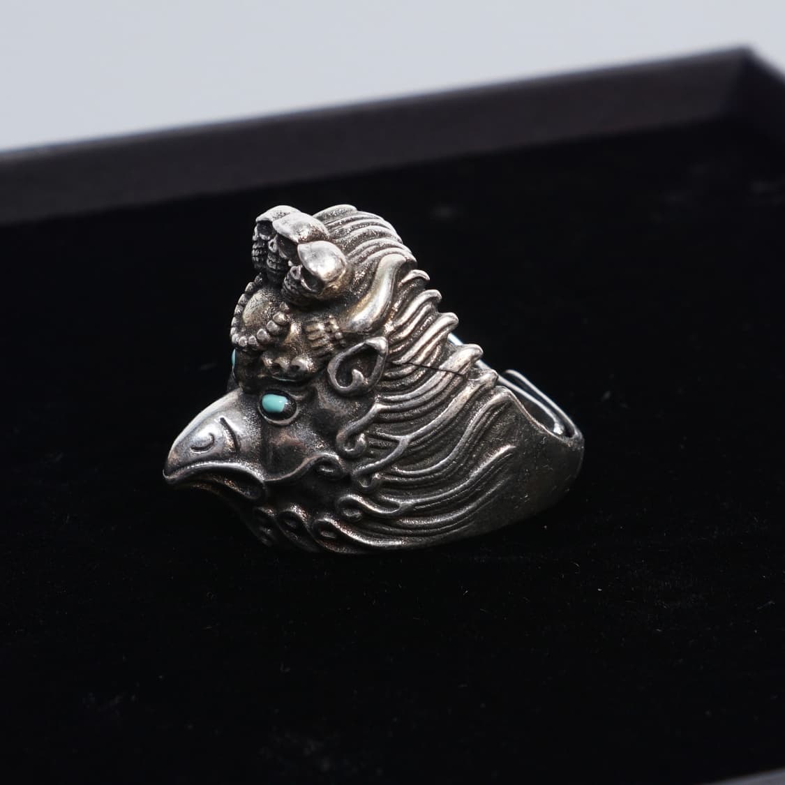 실버 925 스컬 디테일 반지 상품이미지4