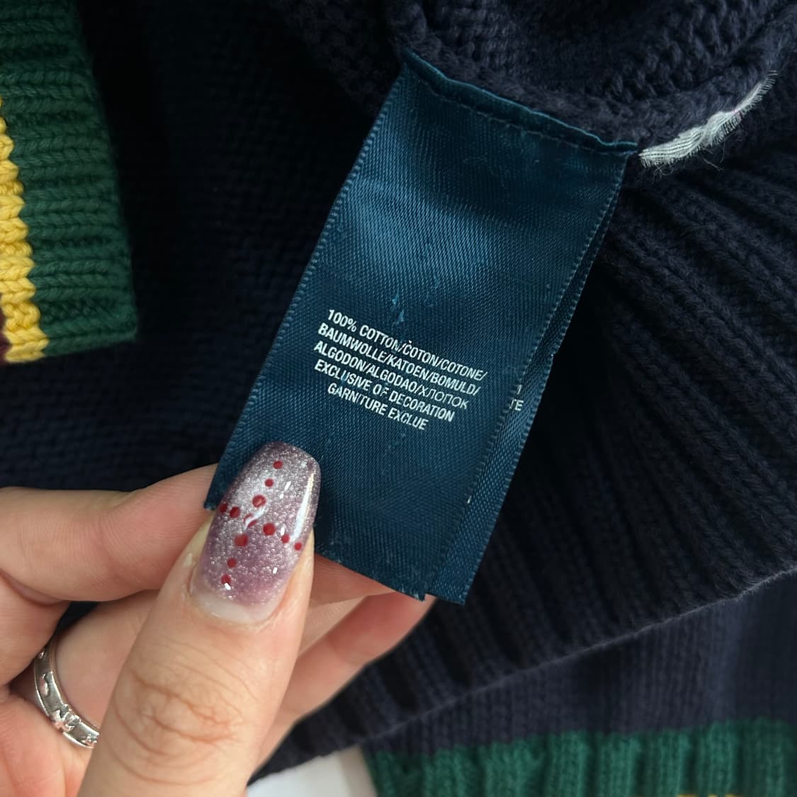 Polo 폴로 그린 빅포니 네이비 니트 집업 상품이미지7