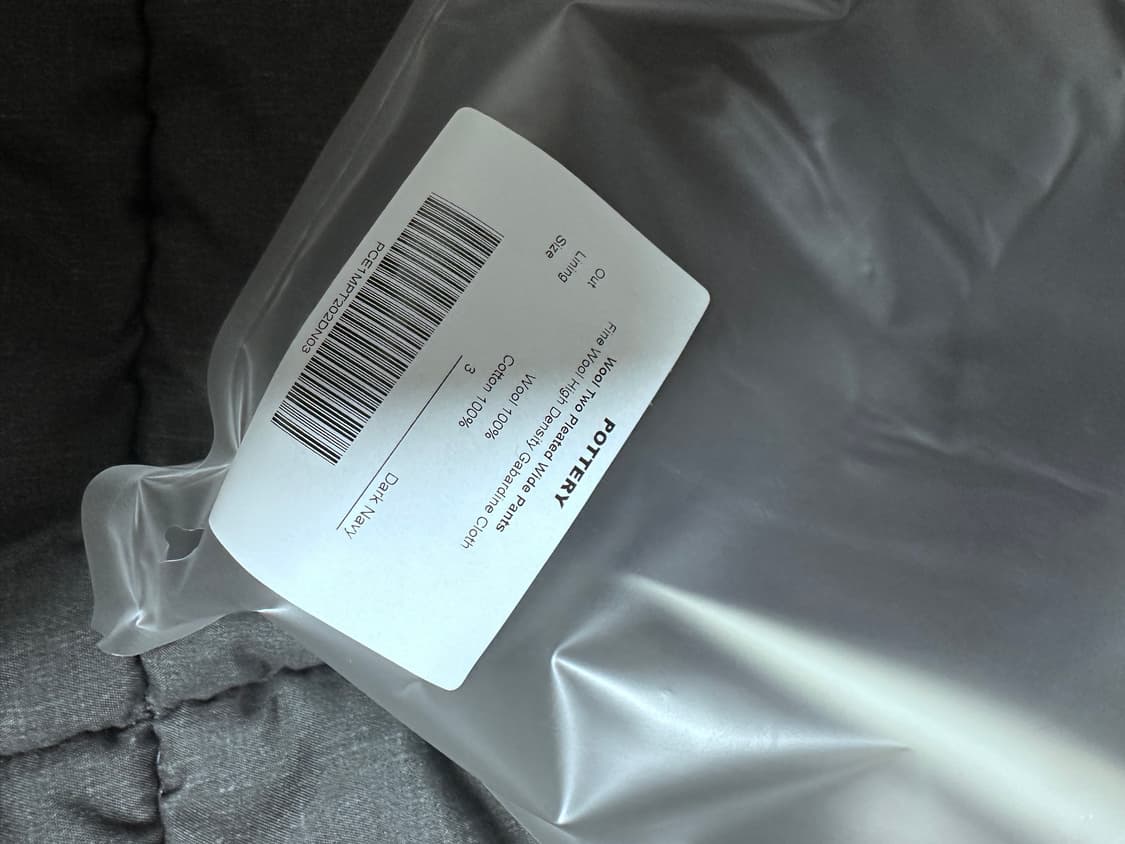 (새상품) 포터리 파인 울 투플리츠 와이드 팬츠 3(32)사이즈 상품이미지2