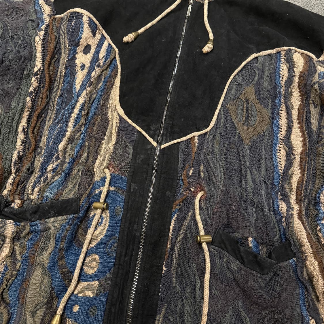 [ 정품/M ] 쿠지 빈티지 케이블 니트 후드집업 상품이미지6