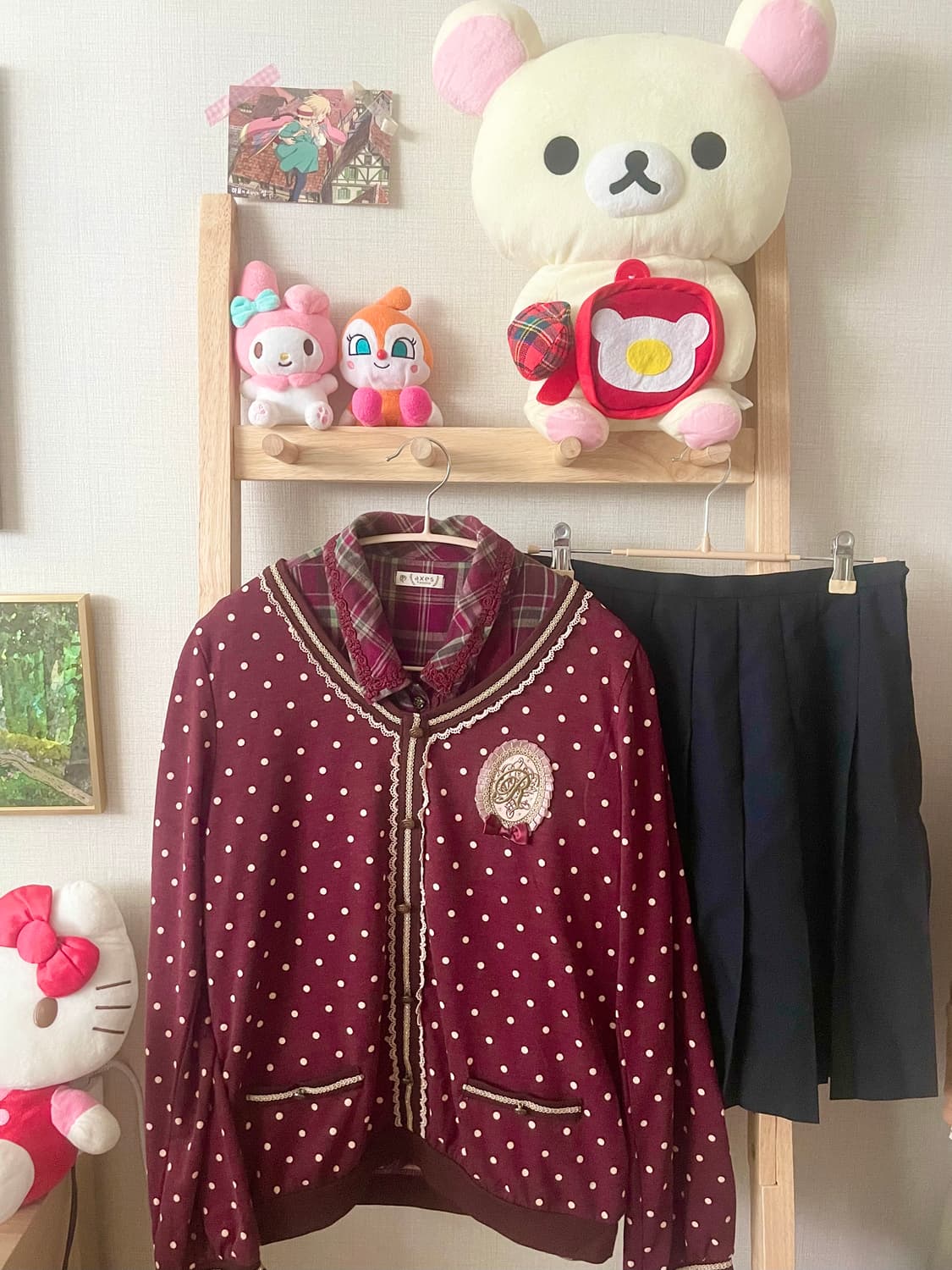 모리걸 빈티지 엑시즈팜 도트 니트 set ♥️🤍🎀 상품이미지1