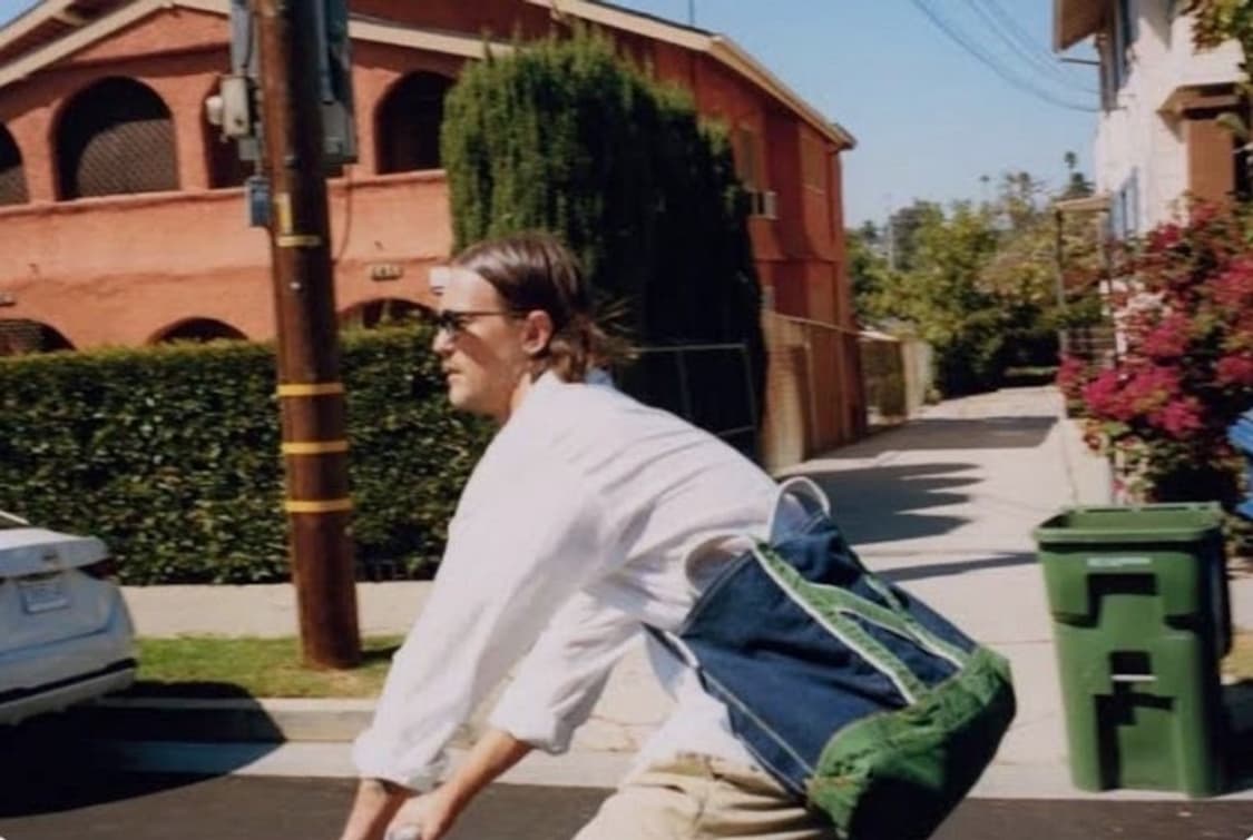 나이스네스(NICENESS)  L.lesh  숄더 토트백 그린 네이비 상품이미지1