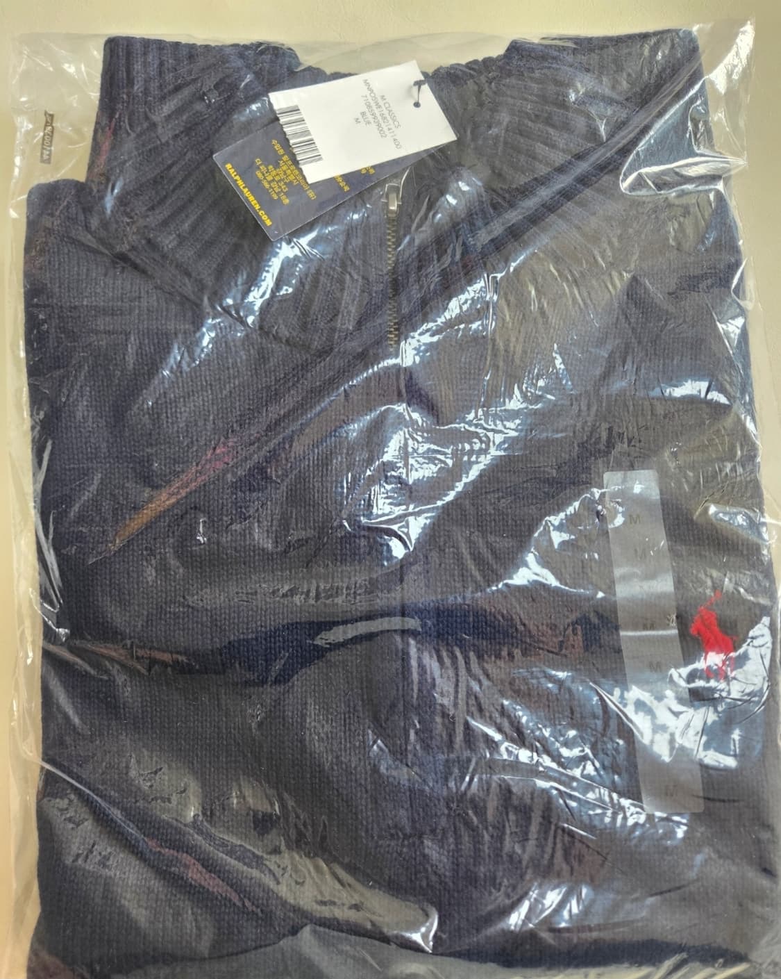 폴로 랄프로렌 남성 쿼터 지퍼 스웨터 네이비 M 상품이미지3