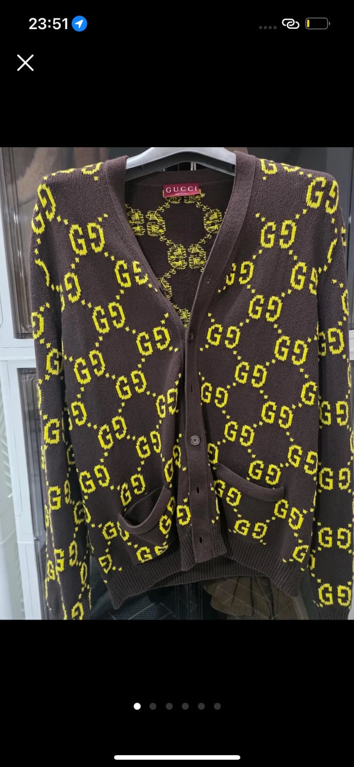 (새상품급 한정색)구찌 자카드 gg패턴 기디건 상품이미지1