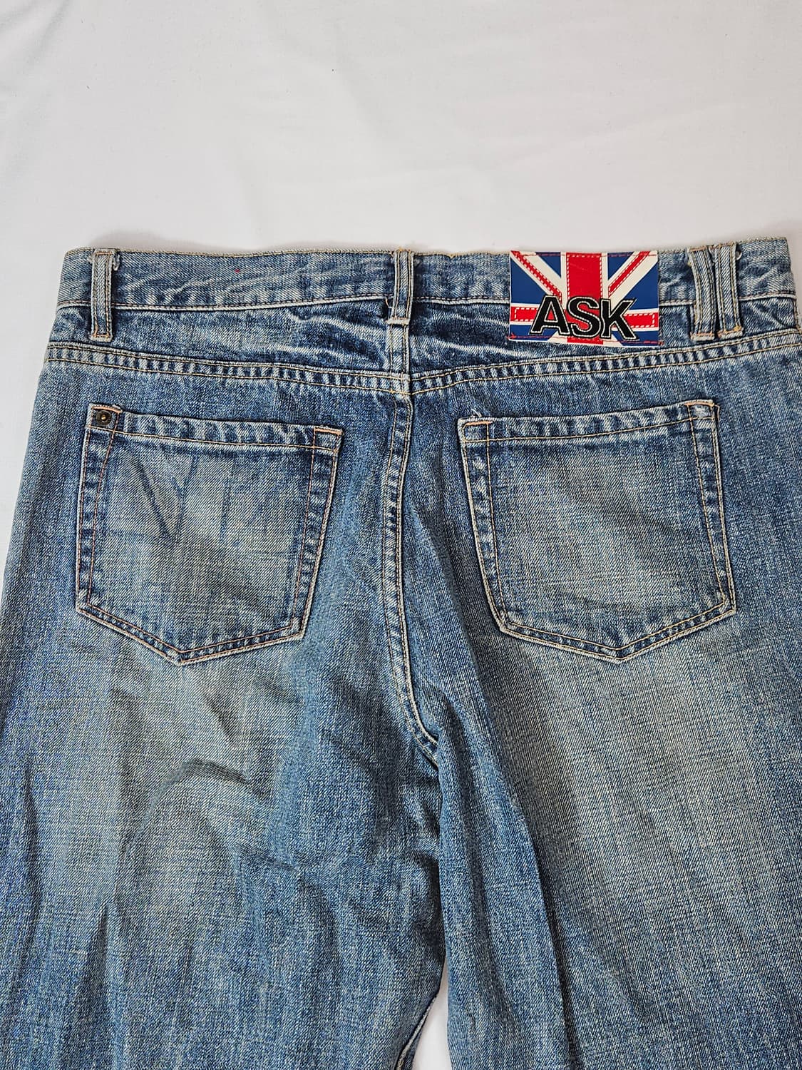ask 페인팅 워싱 데님팬츠 진 패치 청바지 Y2K 빈티지 32 상품이미지2
