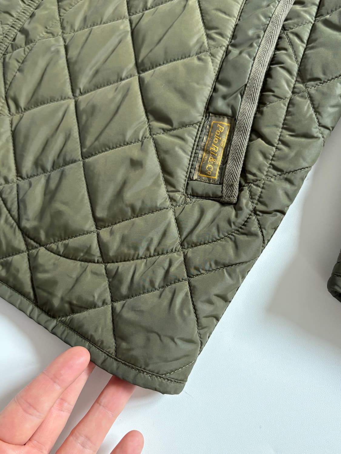 Polo 폴로랄프로렌 신형라벨 카키 퀼티드 자켓 상품이미지6