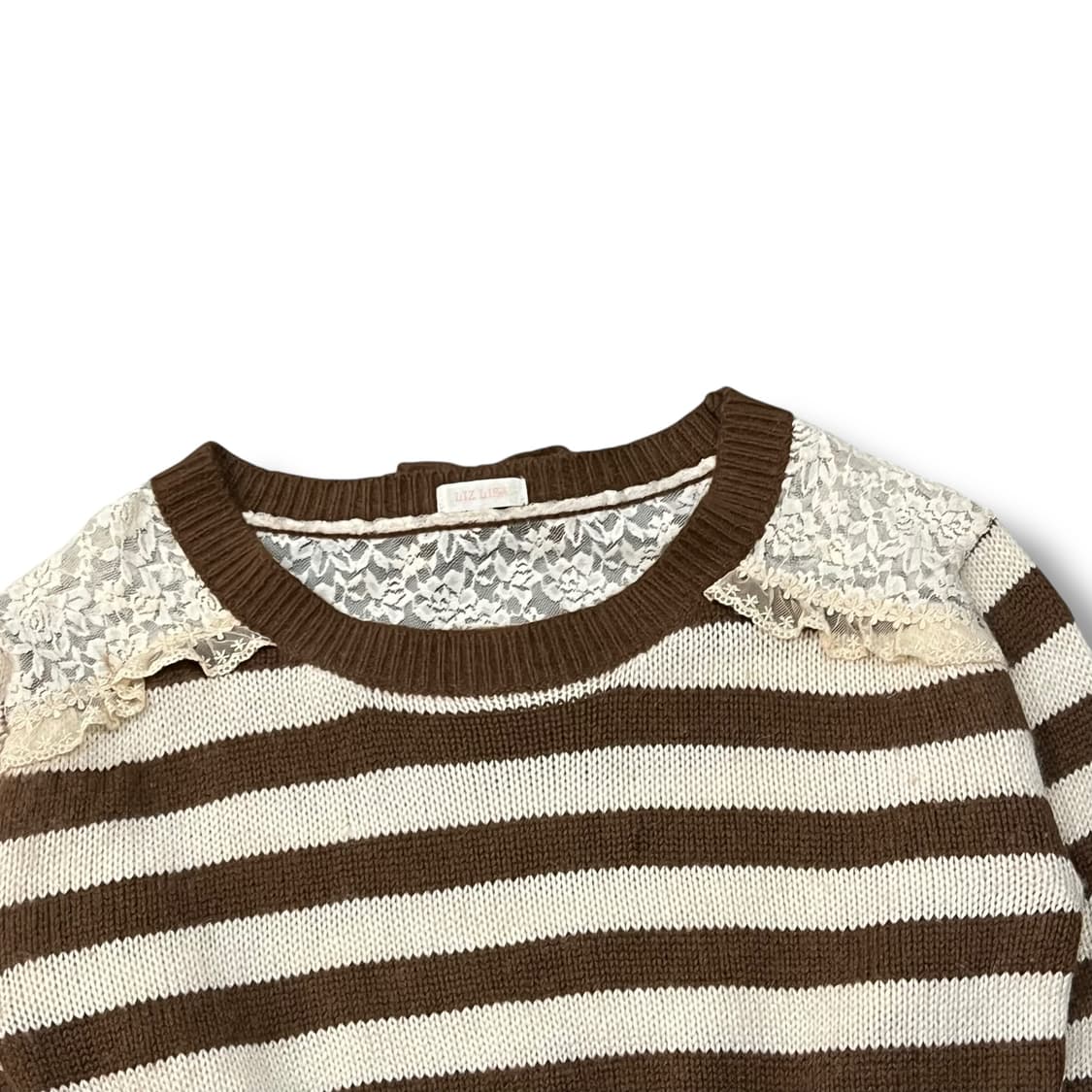  리즈리사 레이스 스트라이프 니트 y14214 상품이미지4
