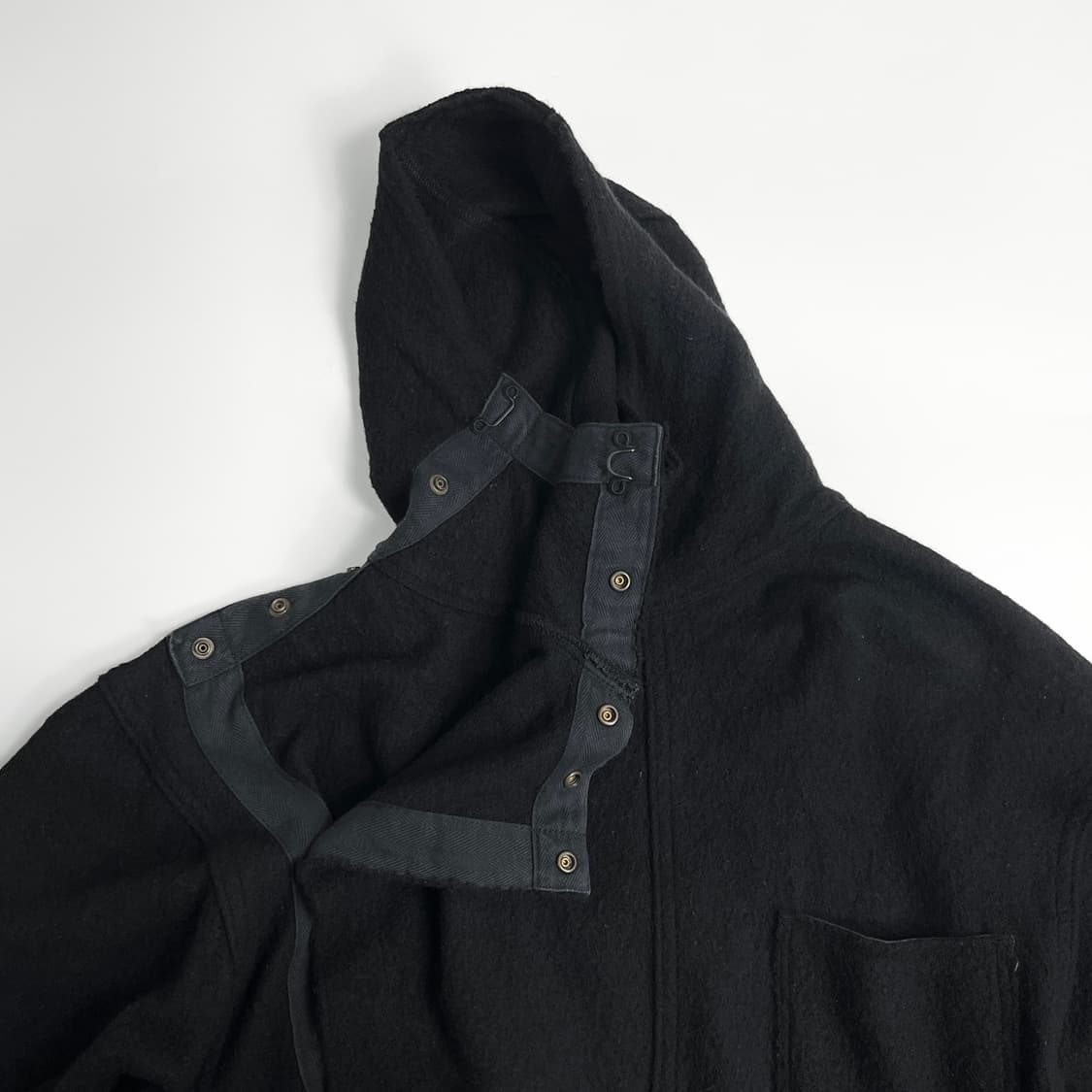 캐피탈 비대칭 버튼 울 후디 자켓 상품이미지9