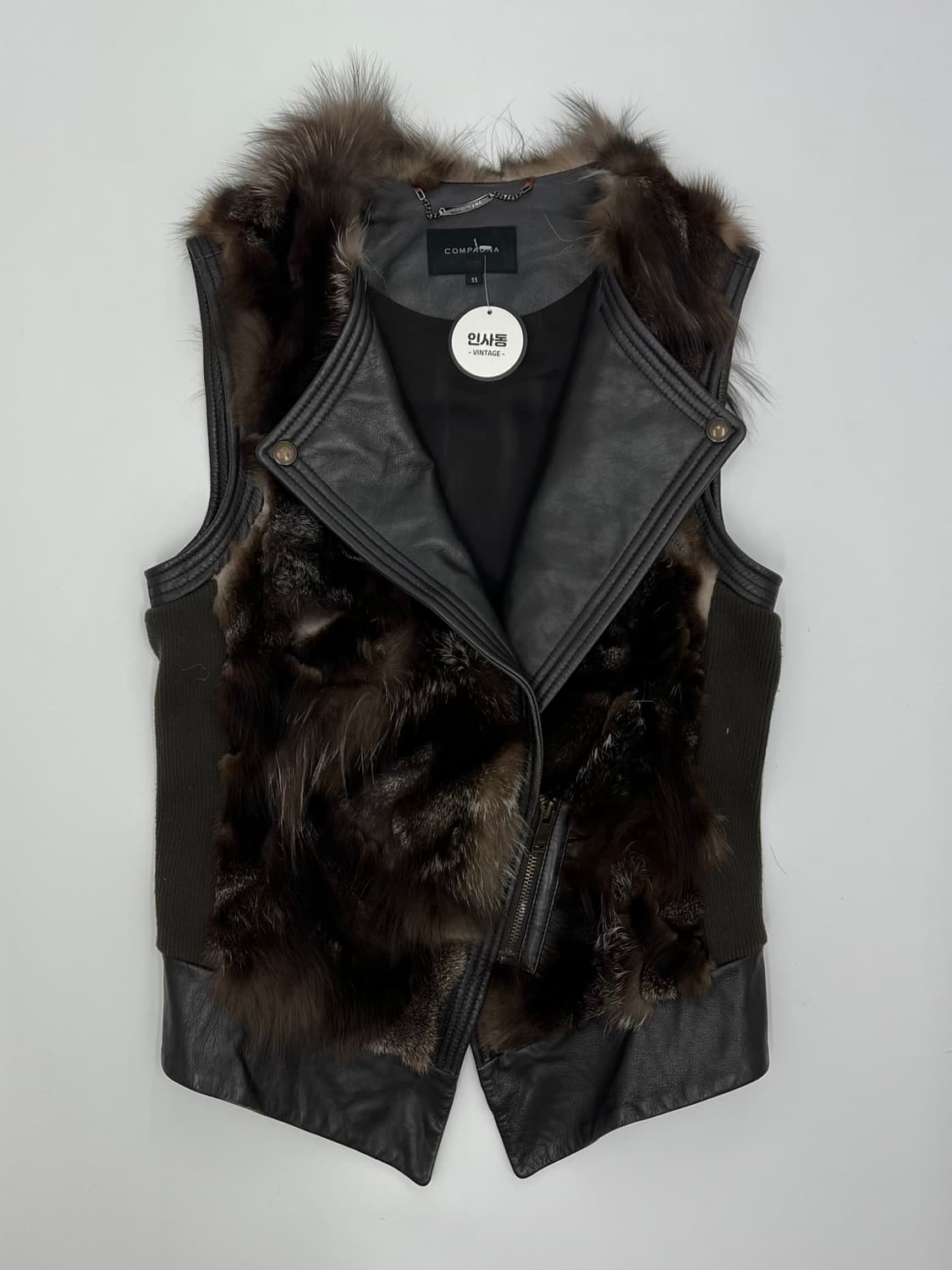 빈티지 양가죽 폭스 퍼 베스트 상품이미지1