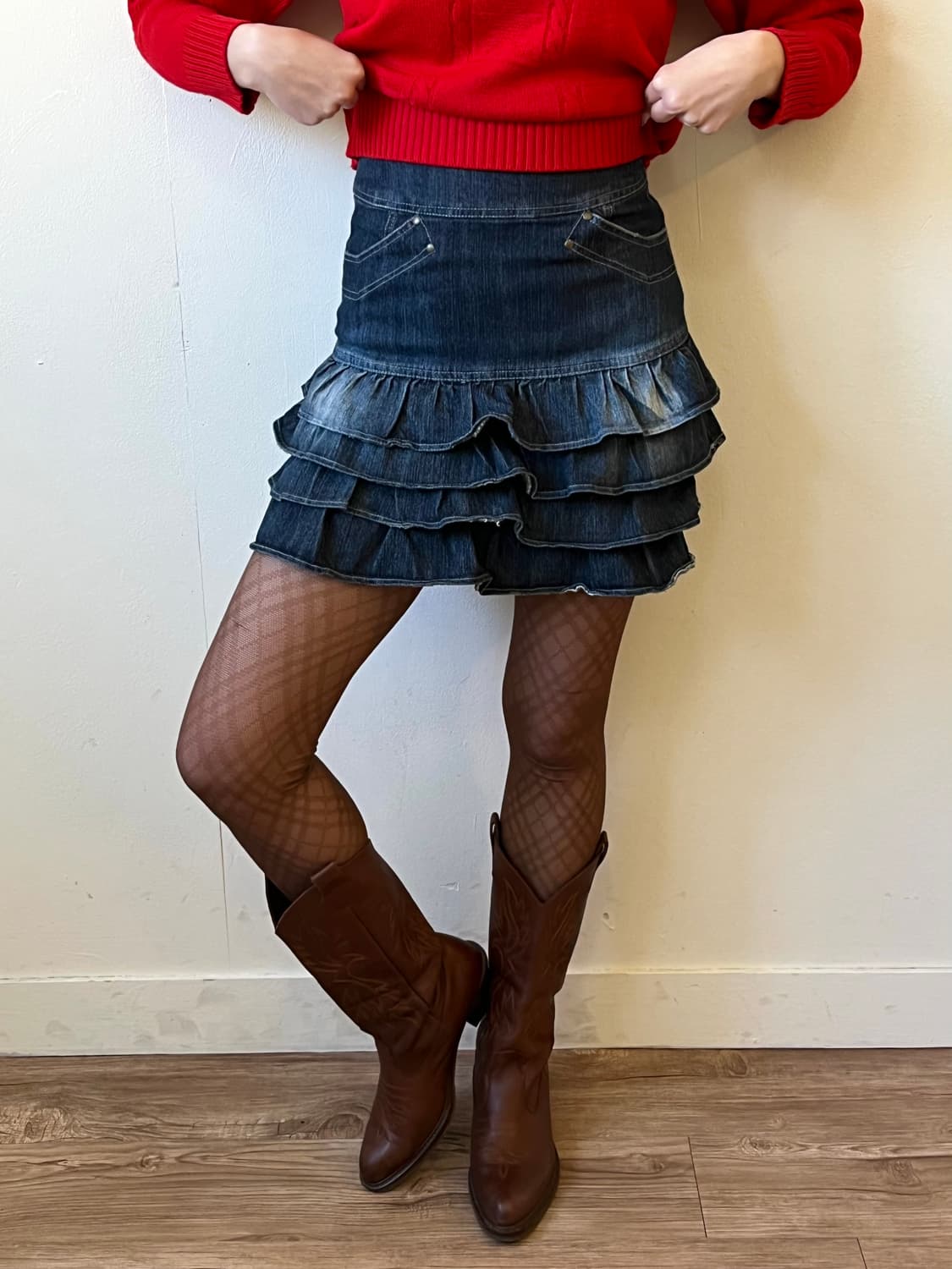 L’EST ROSE 데님 미니스커트 상품이미지10