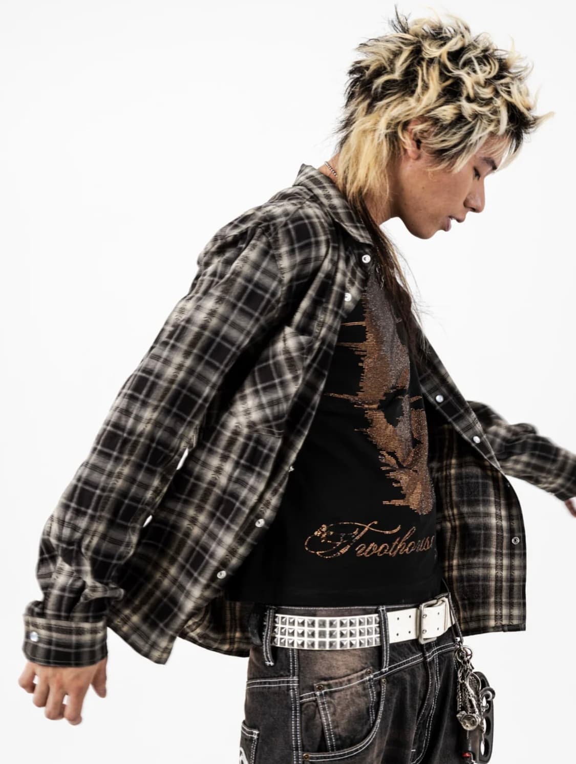 (2002)Line stone check shirts 상품이미지6
