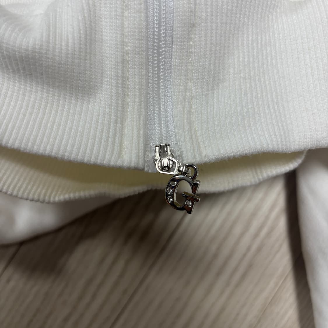 탠저 블링 기모 후드집업 화이트 상품이미지6