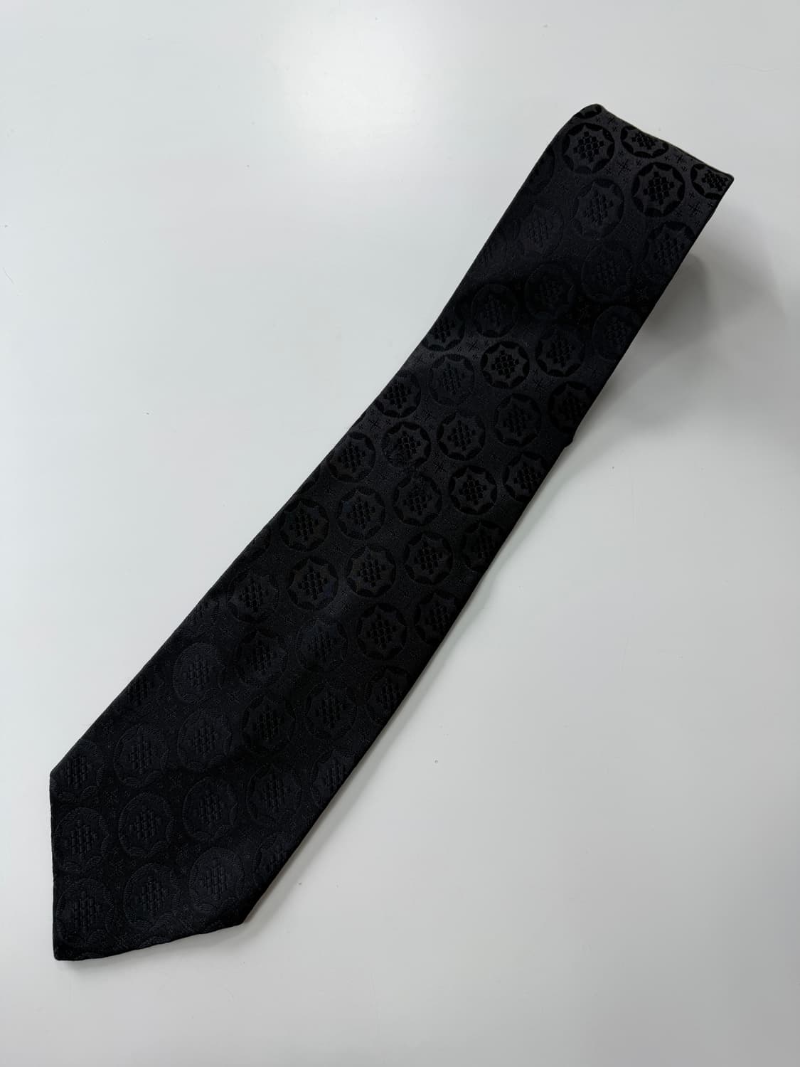블랙 패턴 실크 넥타이 9cm 상품이미지1